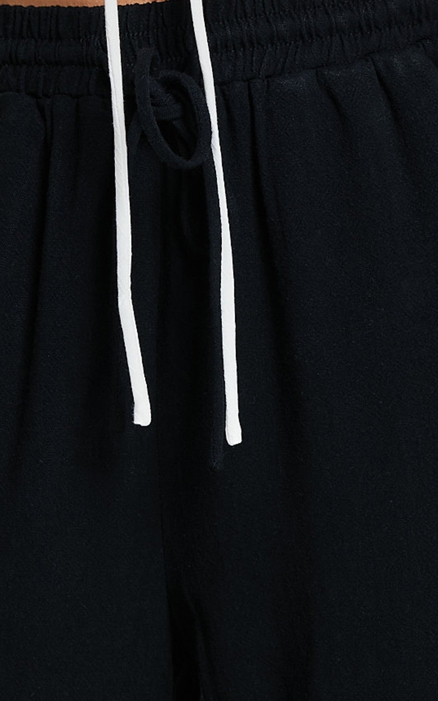 Kala Pants - Mid Waisted Relaxed Elastic Waist Pants in Black