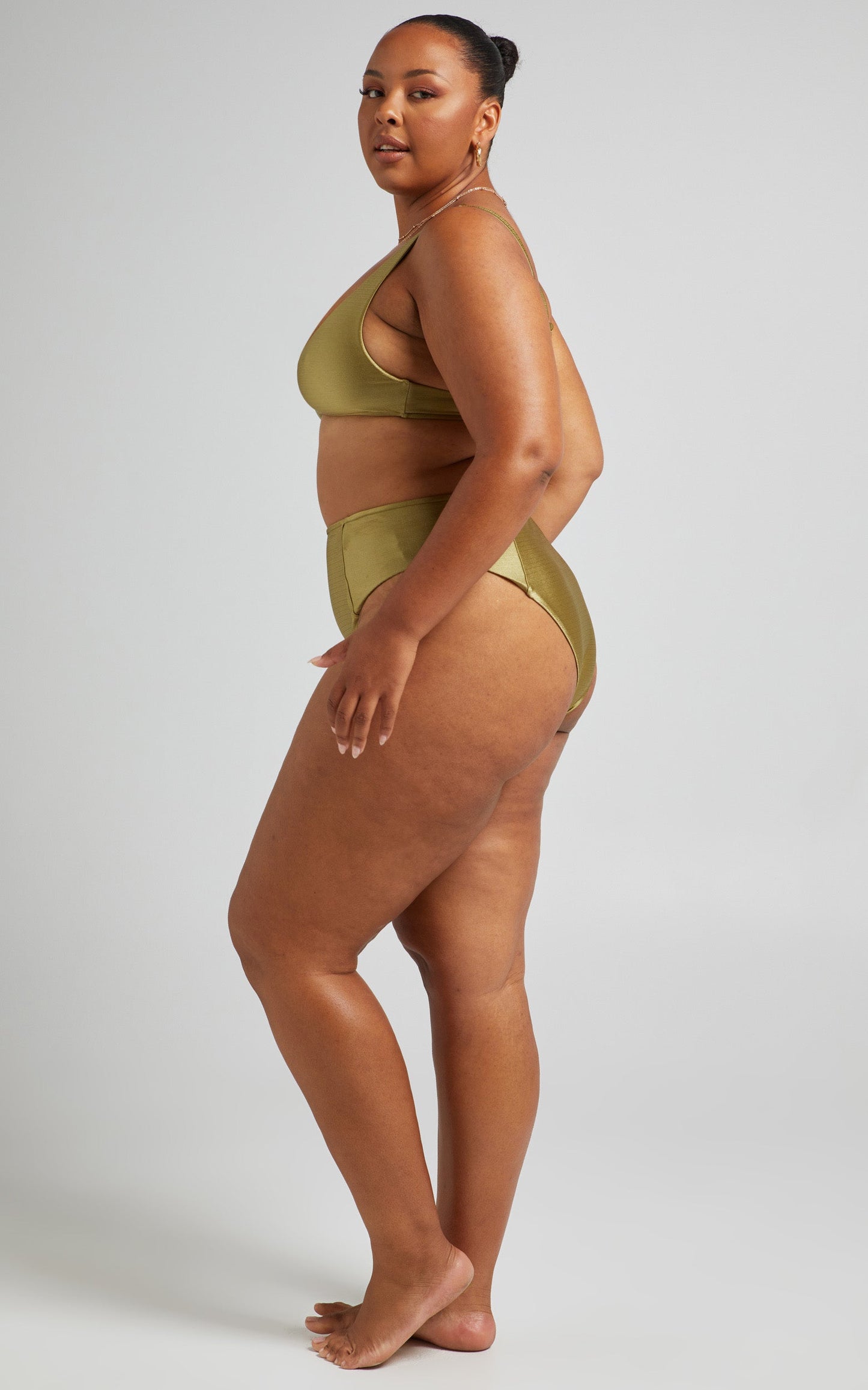 Manu High Waisted Bottoms in Olive