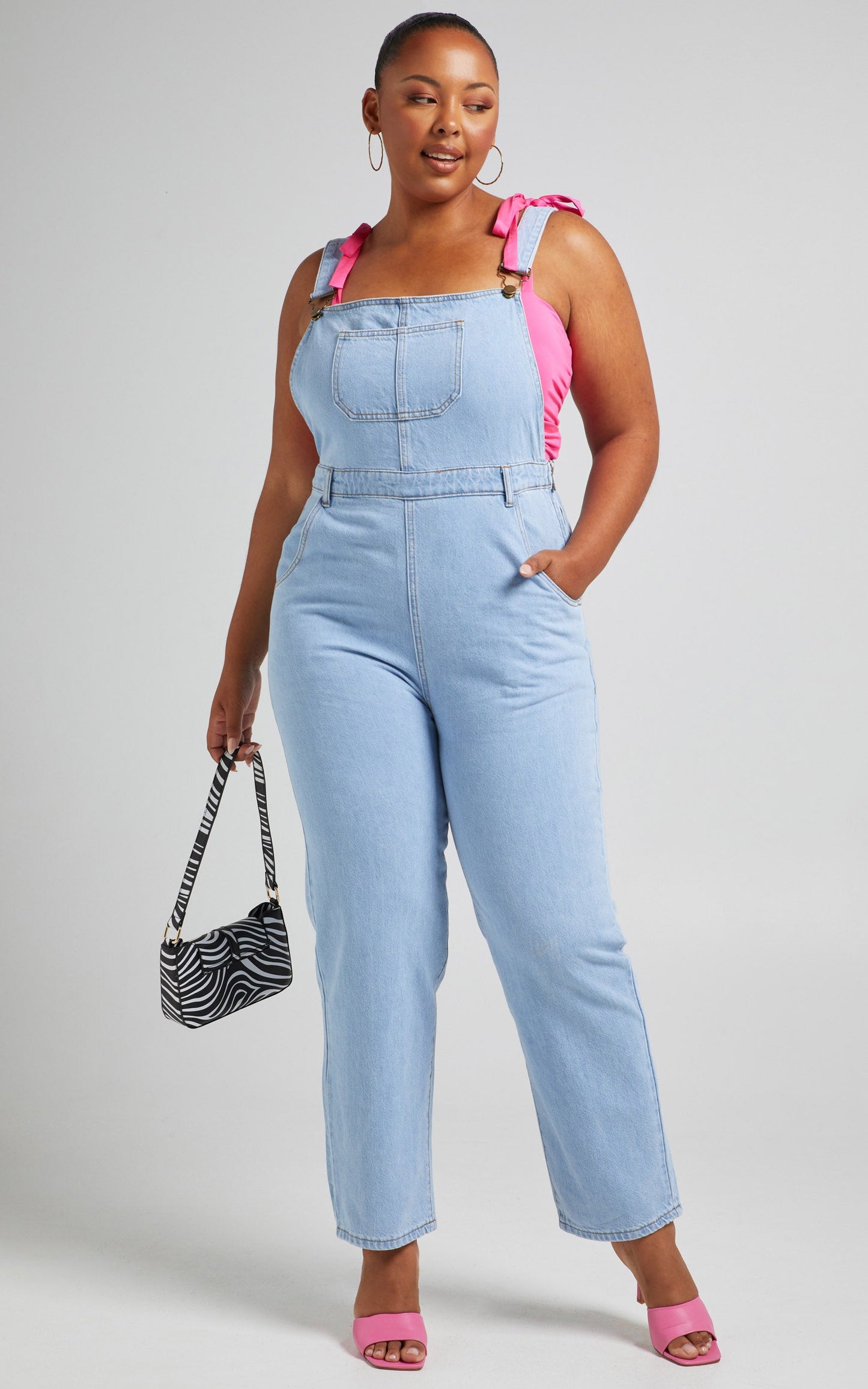 Kiera Denim Overalls in Blue Wash