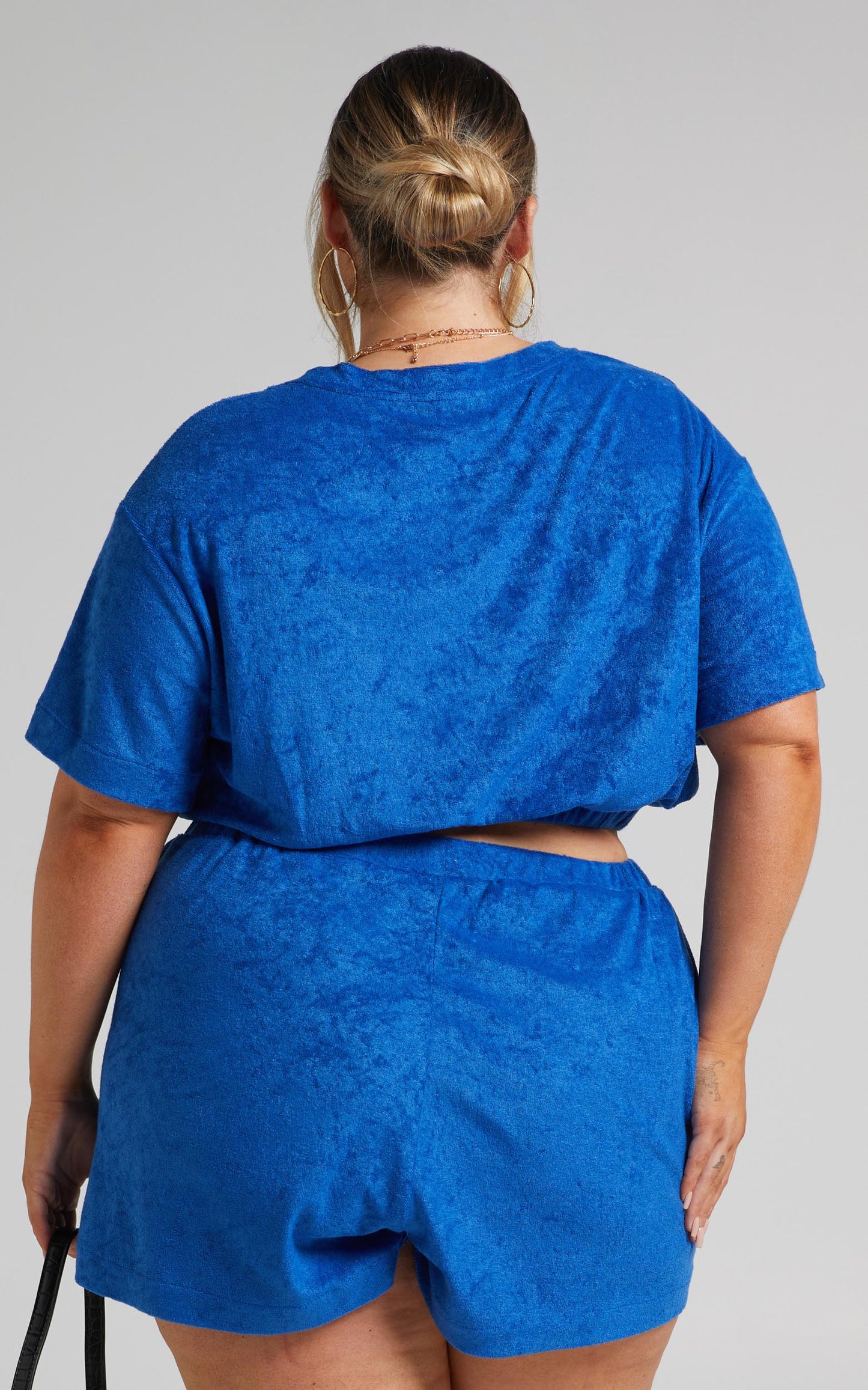 Broditha Terry Towelling Crew Neck Top in Blue