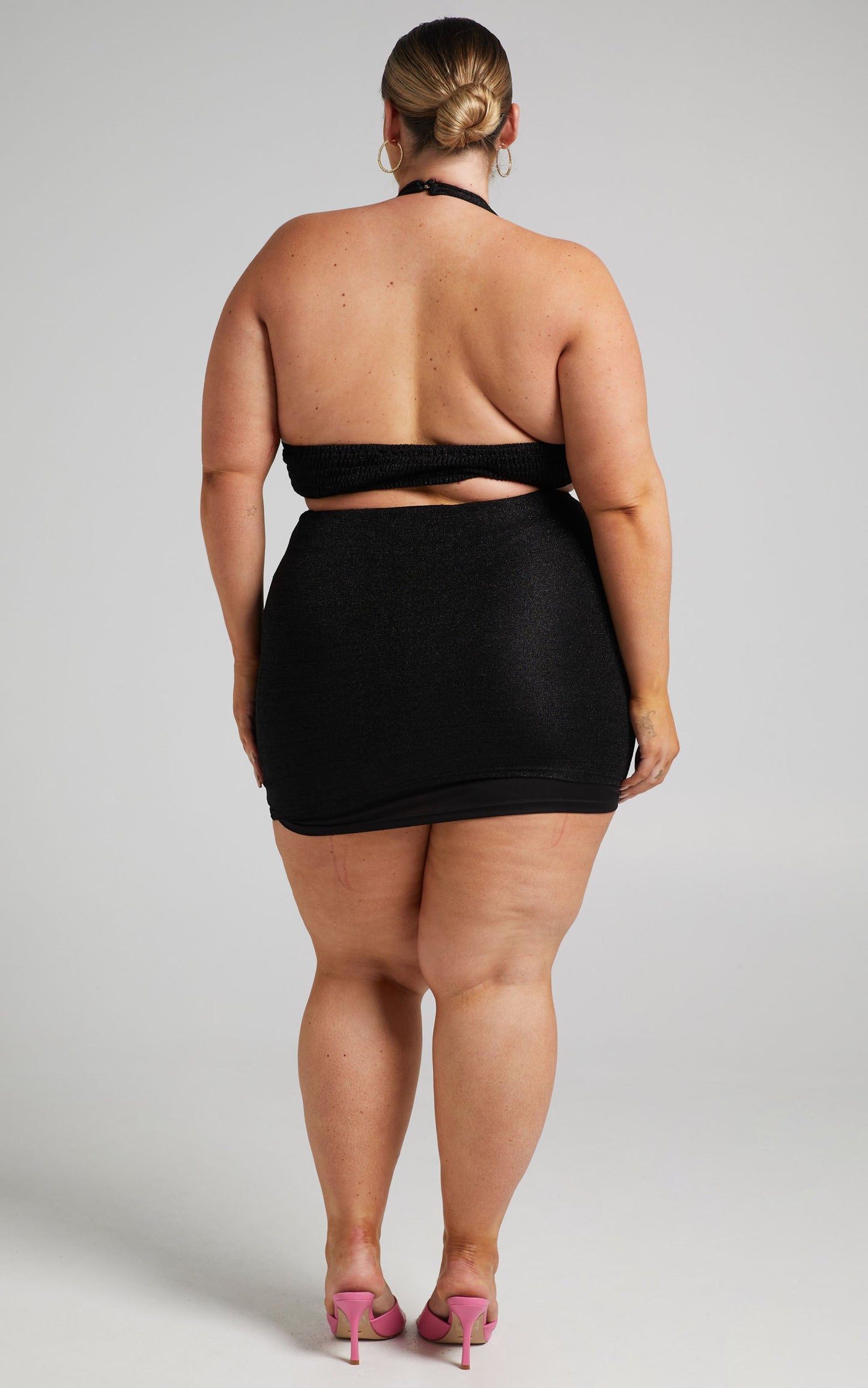Anniebelle Mini Dress - Twist Knot Dress in Black