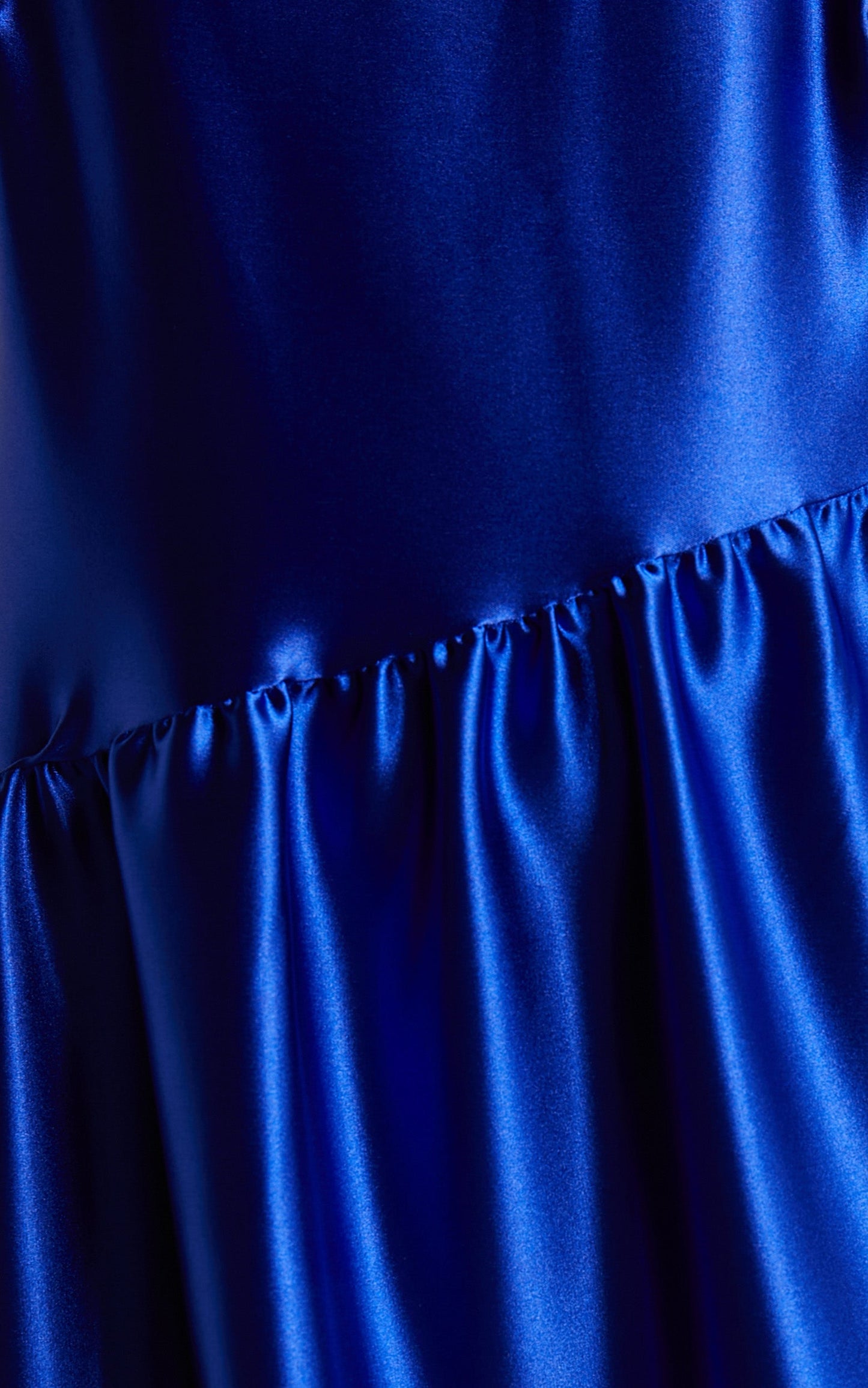 Kamari Midi Dress - Asymmetrical A Line Tiered Dress in Cobalt Blue