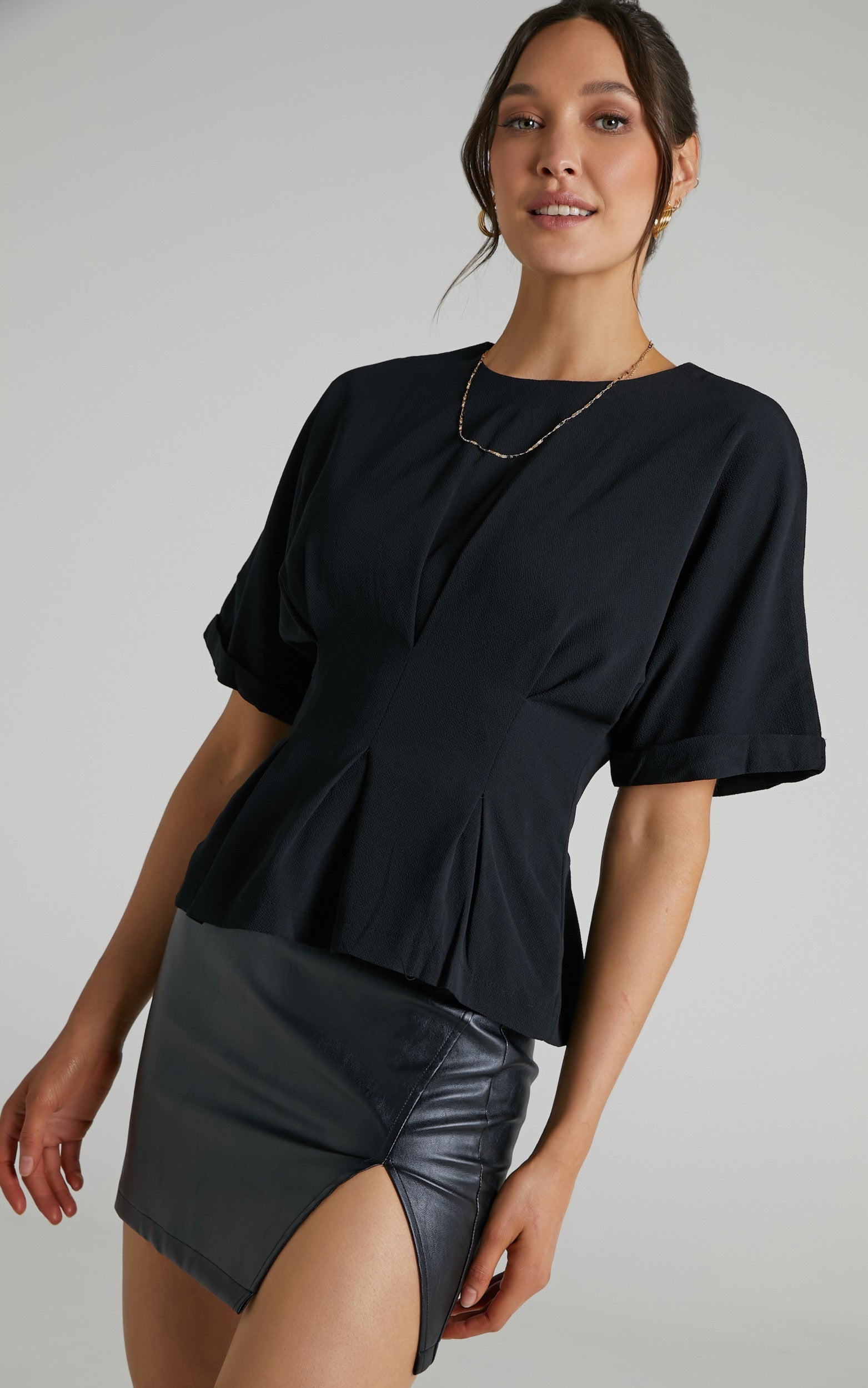 Kami Top - Short Sleeve Top in Black