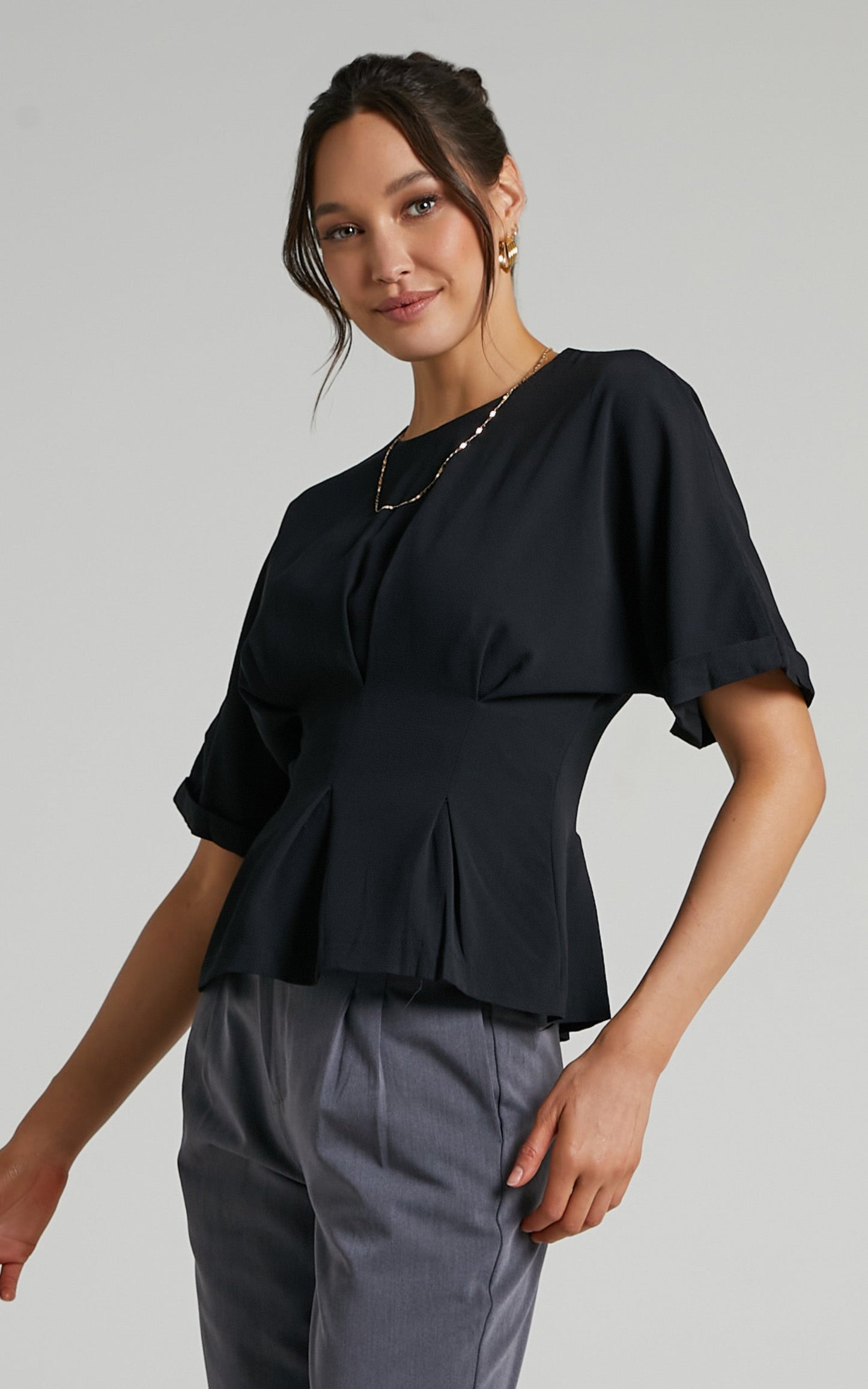 Kami Top - Short Sleeve Top in Black