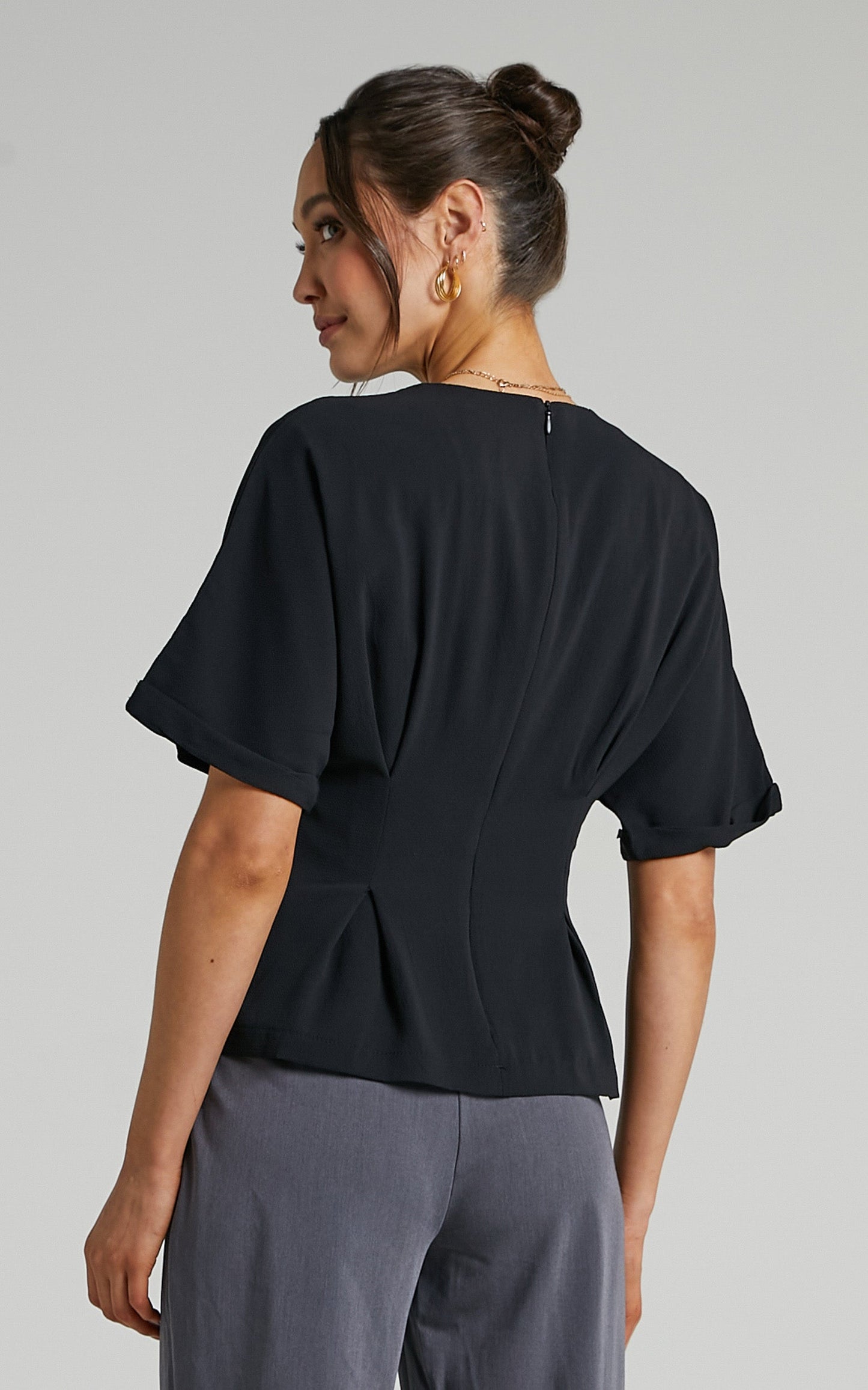 Kami Top - Short Sleeve Top in Black