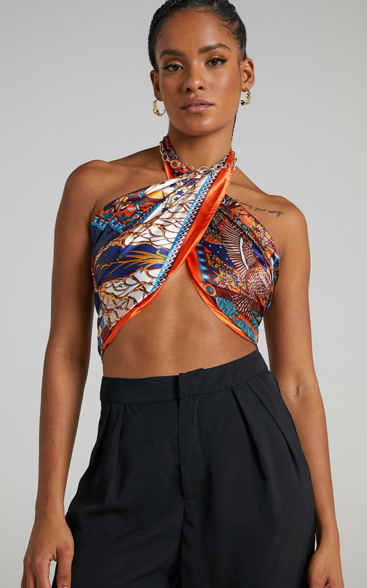 Kane Scarf in Orange Print