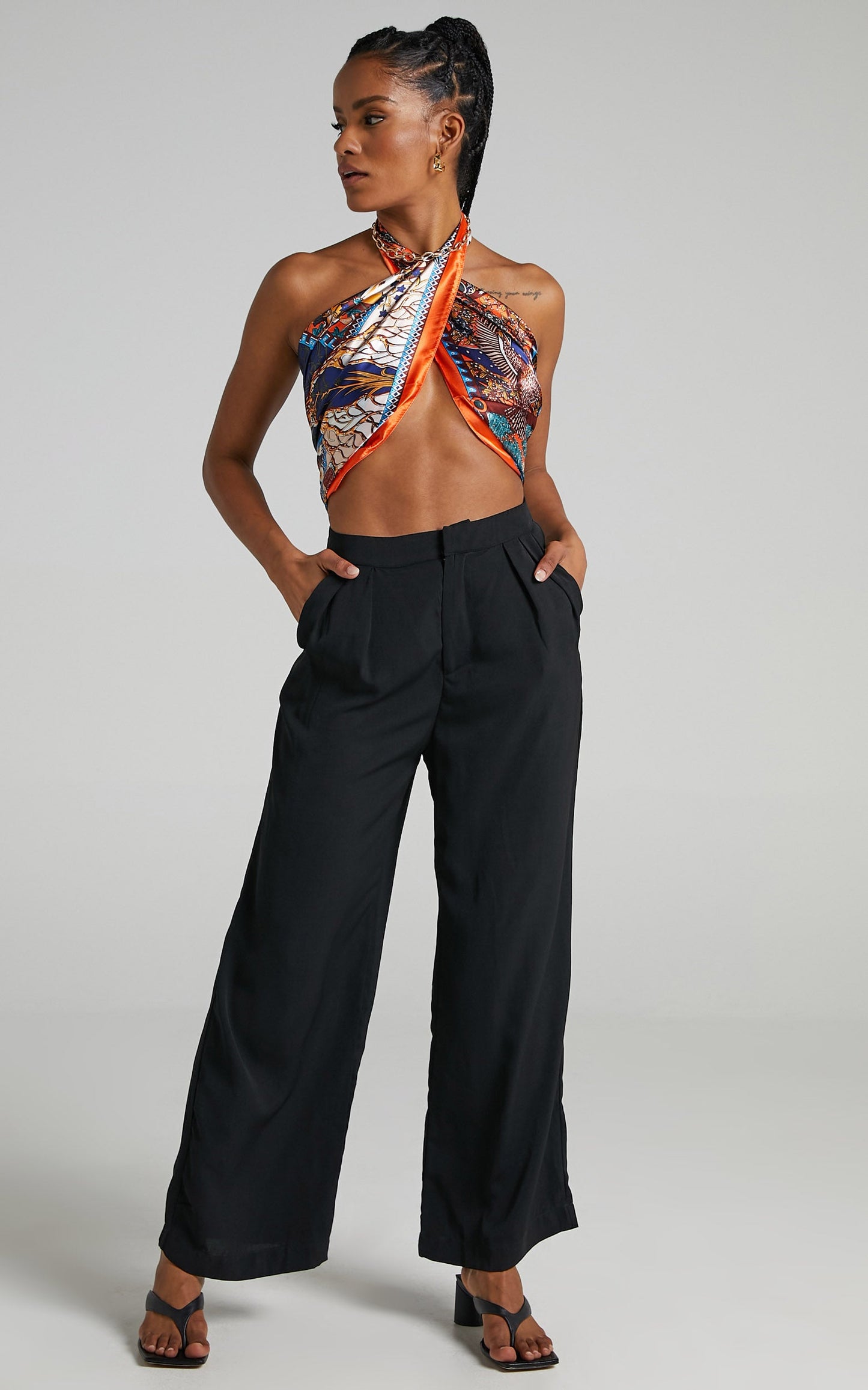 Kane Scarf in Orange Print