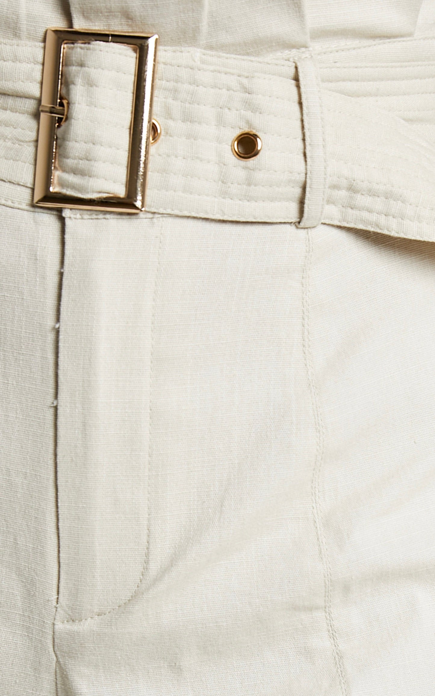 Kaori Belted Paper Bag Waist Utility Pants in Sand