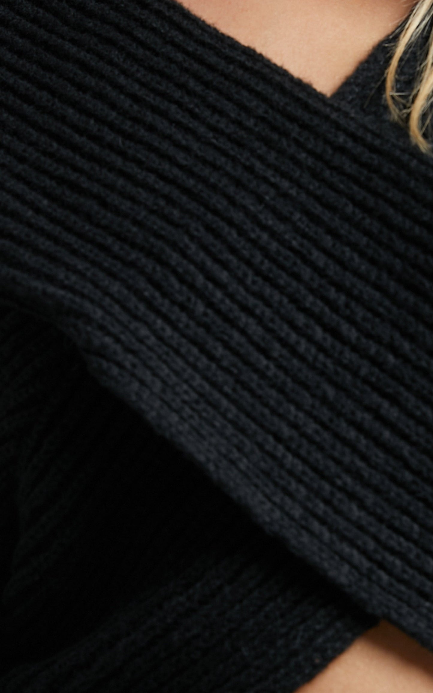 Karensita Jumper - Wrap Knitted Jumper in Black
