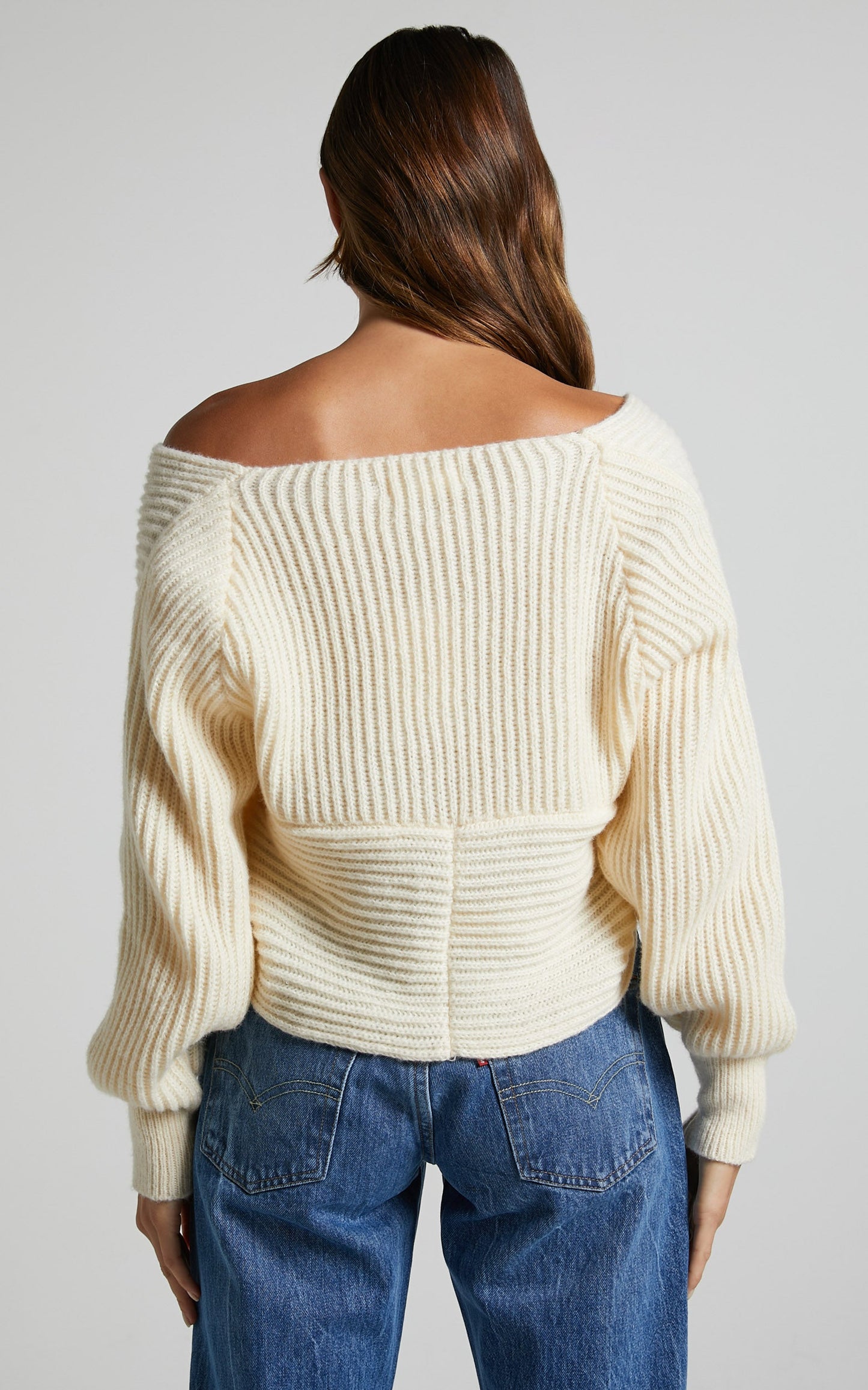 Karensita Jumper - Wrap Knitted Jumper in Cream