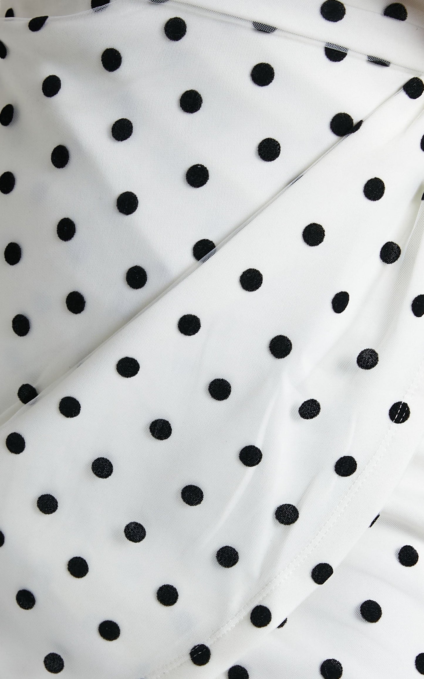 Karine Off Shoulder Polka Dot Mini Dress in White