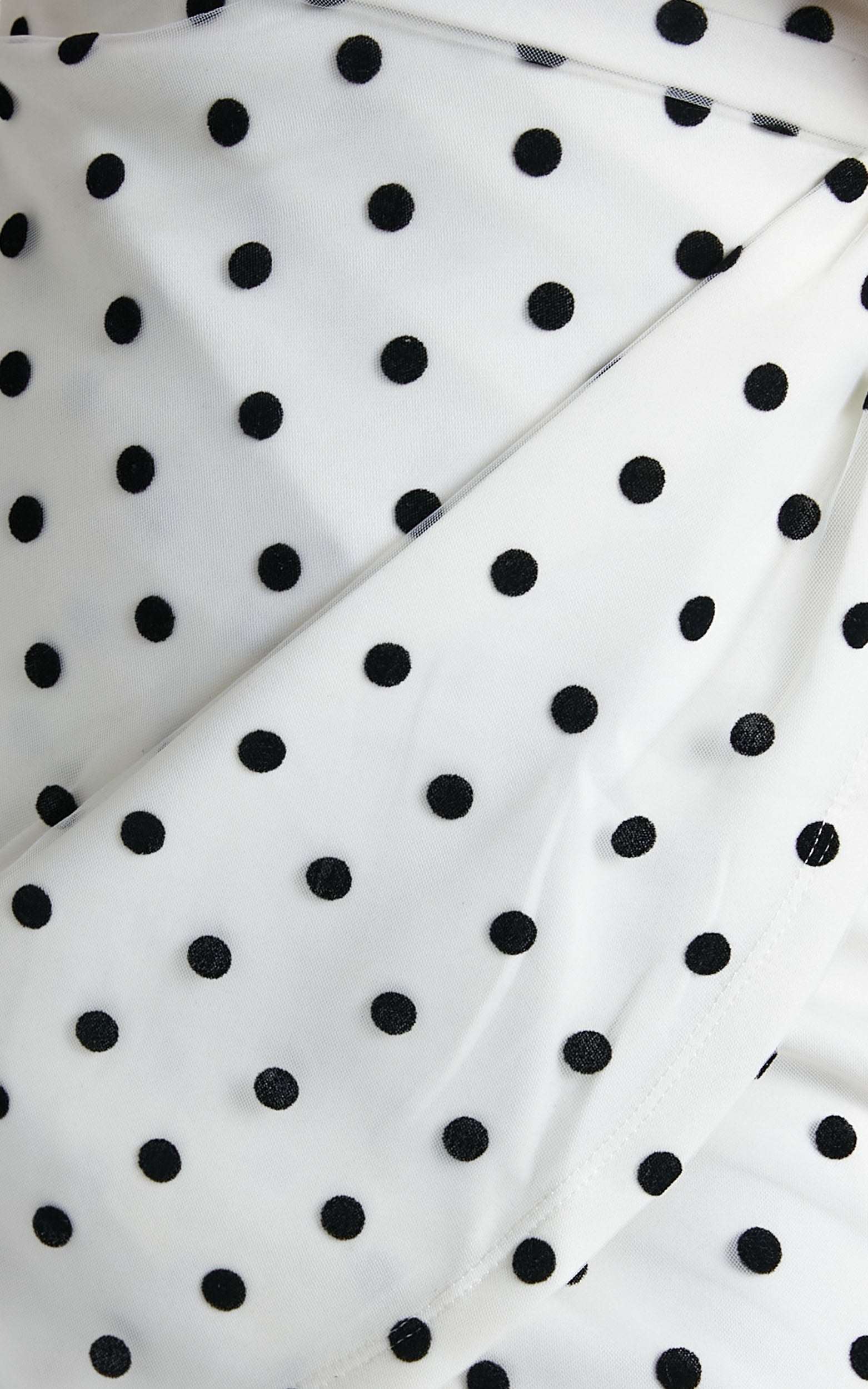 Karine Off Shoulder Polka Dot Mini Dress in White