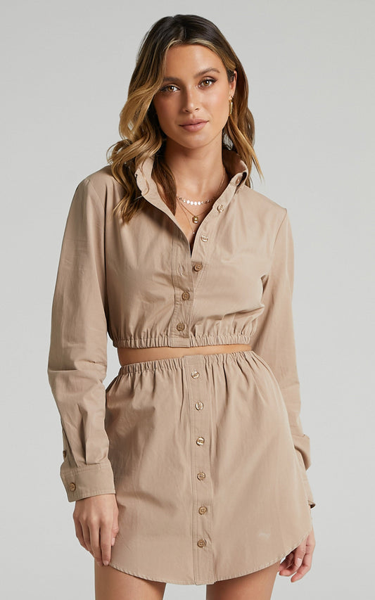 Karole Two Piece Set in Beige