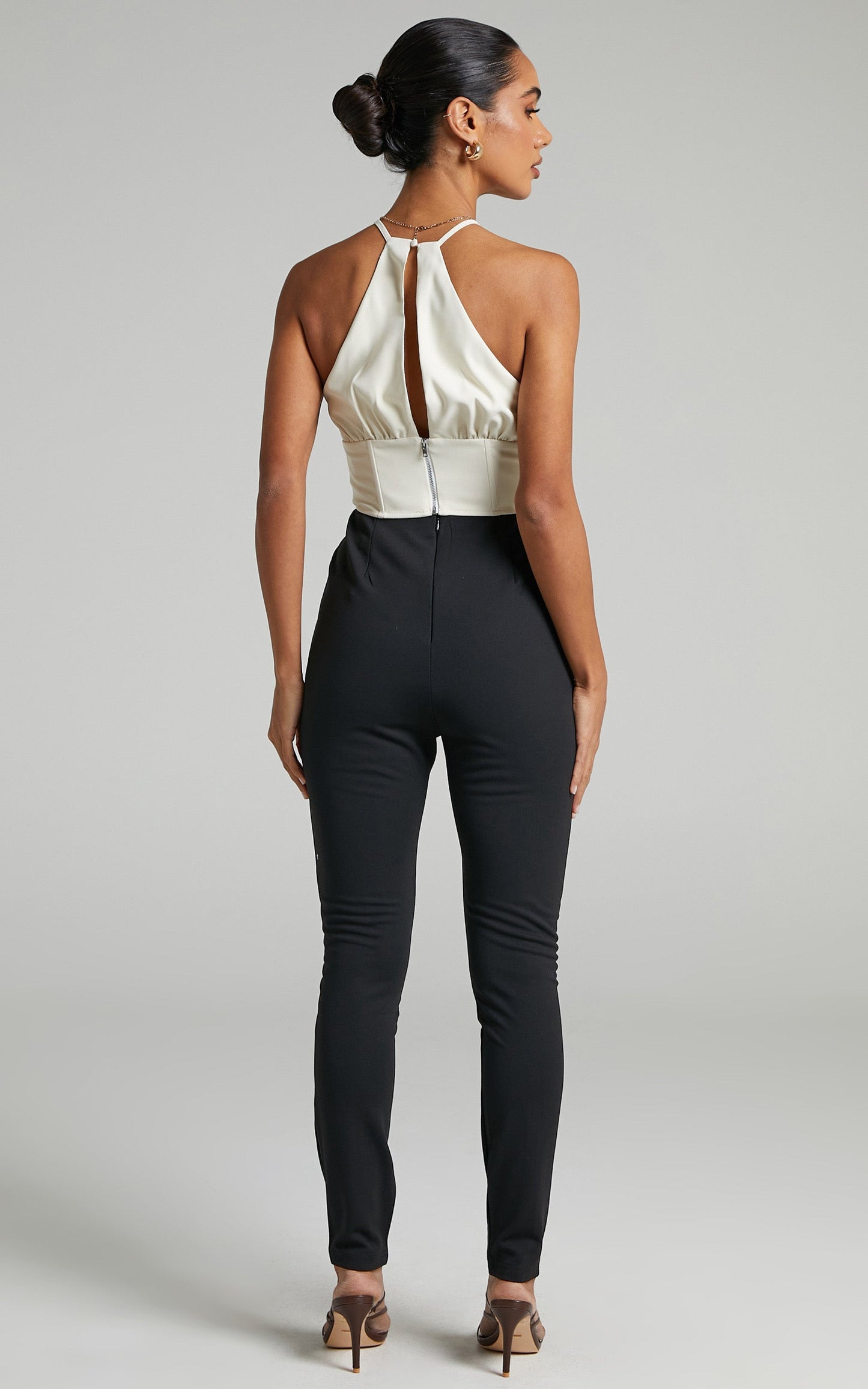 Kasidy High Waist Pin Tuck Pants in Black