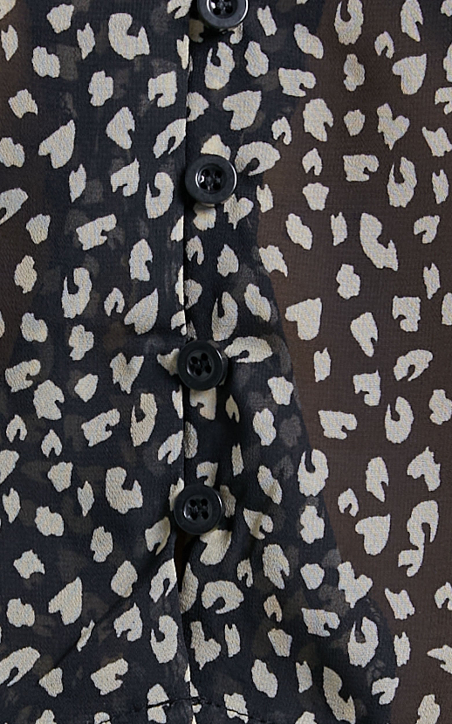 Katleen Leopard Button Through Blouse in Black Print