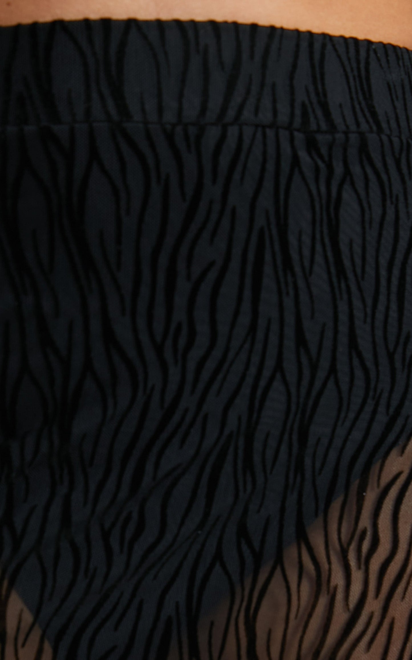 Kayecee Two Piece Set - Long Sleeve Crop Top and Midi Skirt Two Piece Set in Black Zebra