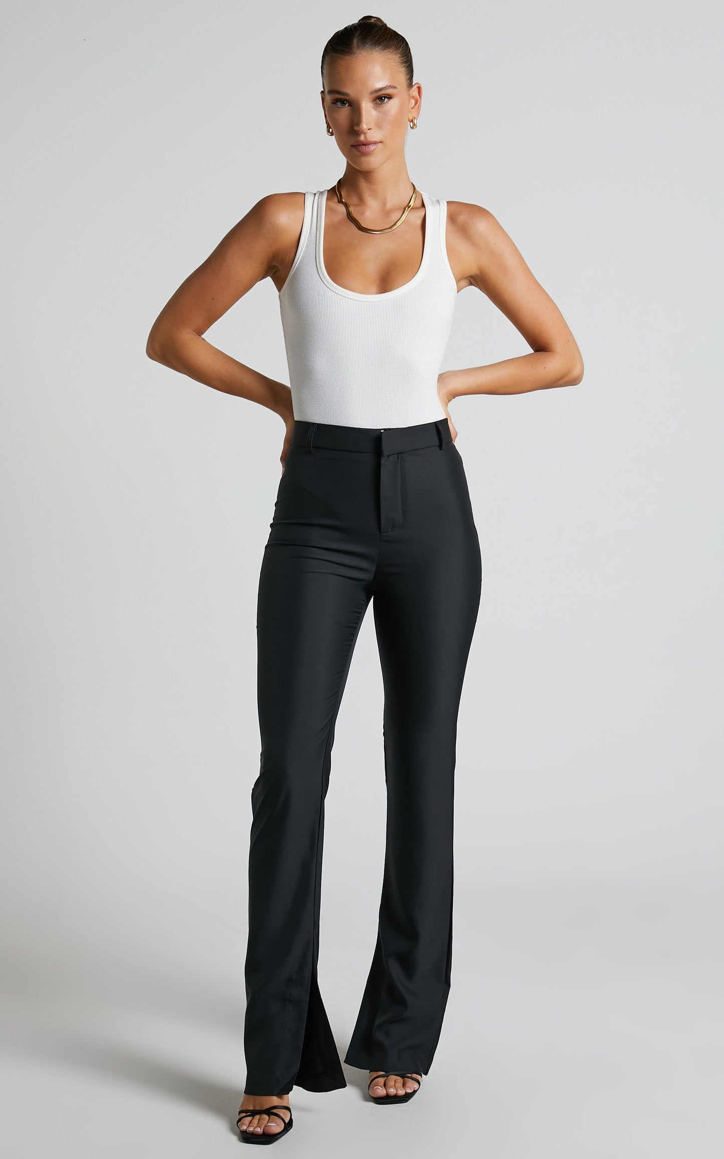 Kayeza Pants - High Waisted Slim Pants in Black