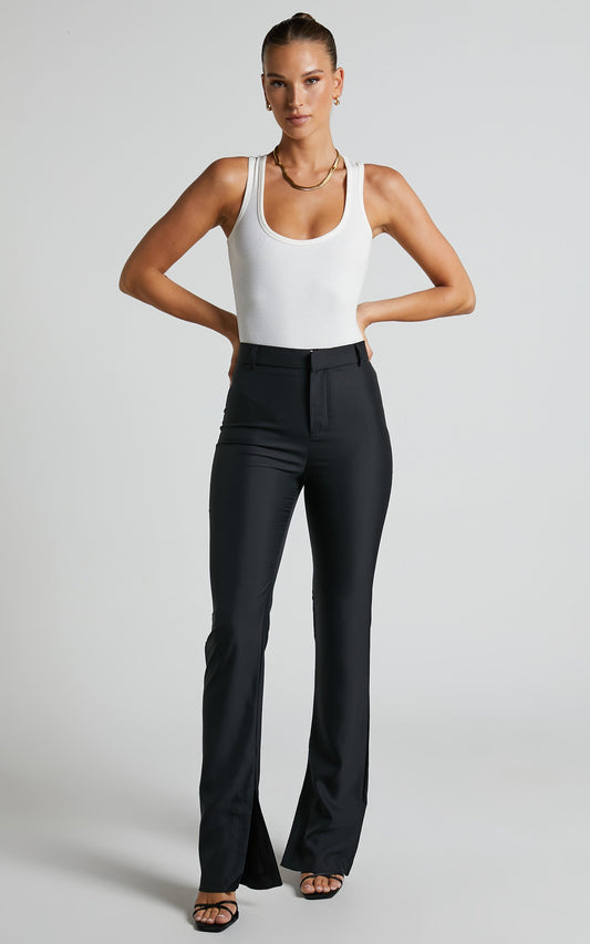Kayeza Pants - High Waisted Slim Pants in Black