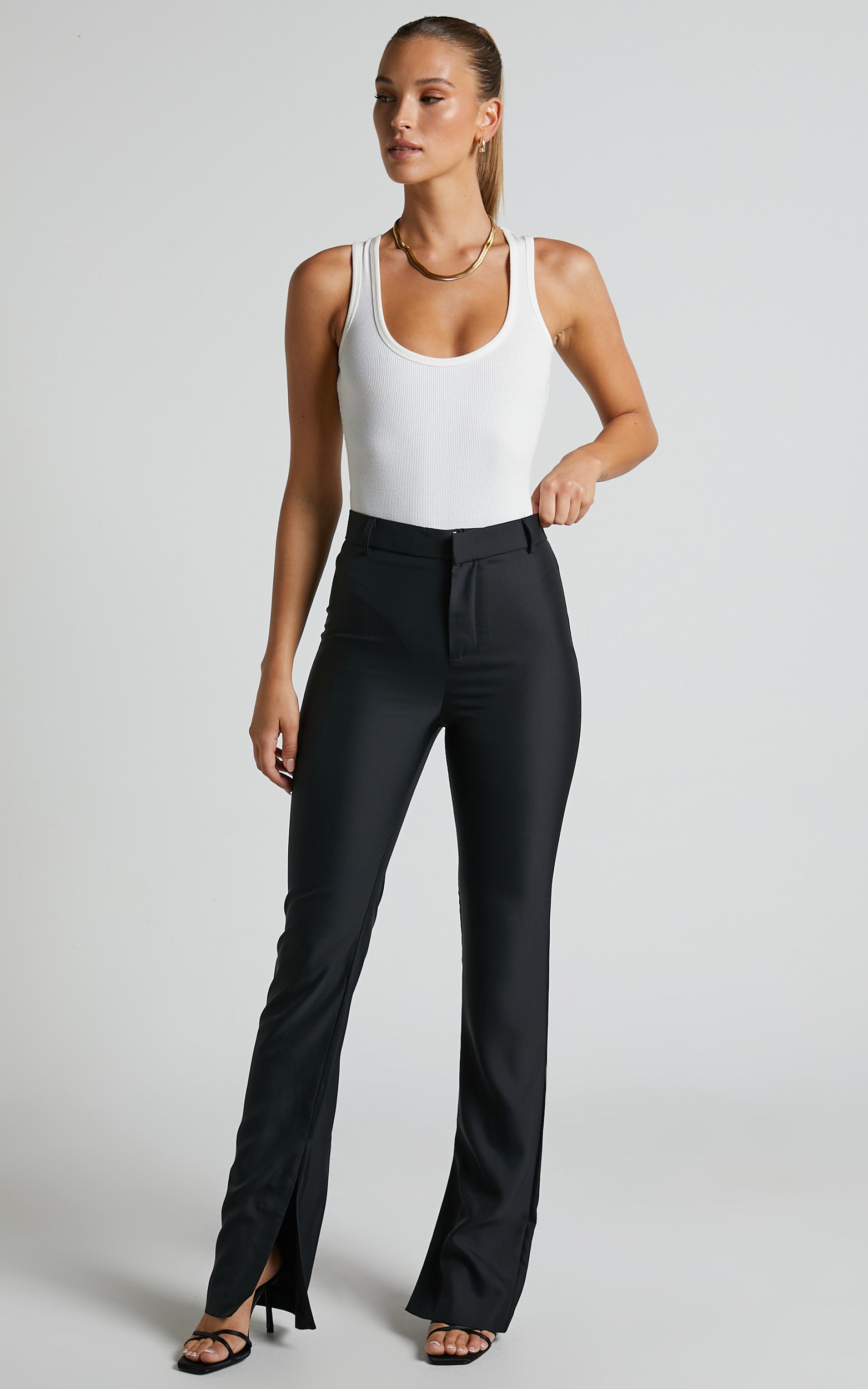 Kayeza Pants - High Waisted Slim Pants in Black
