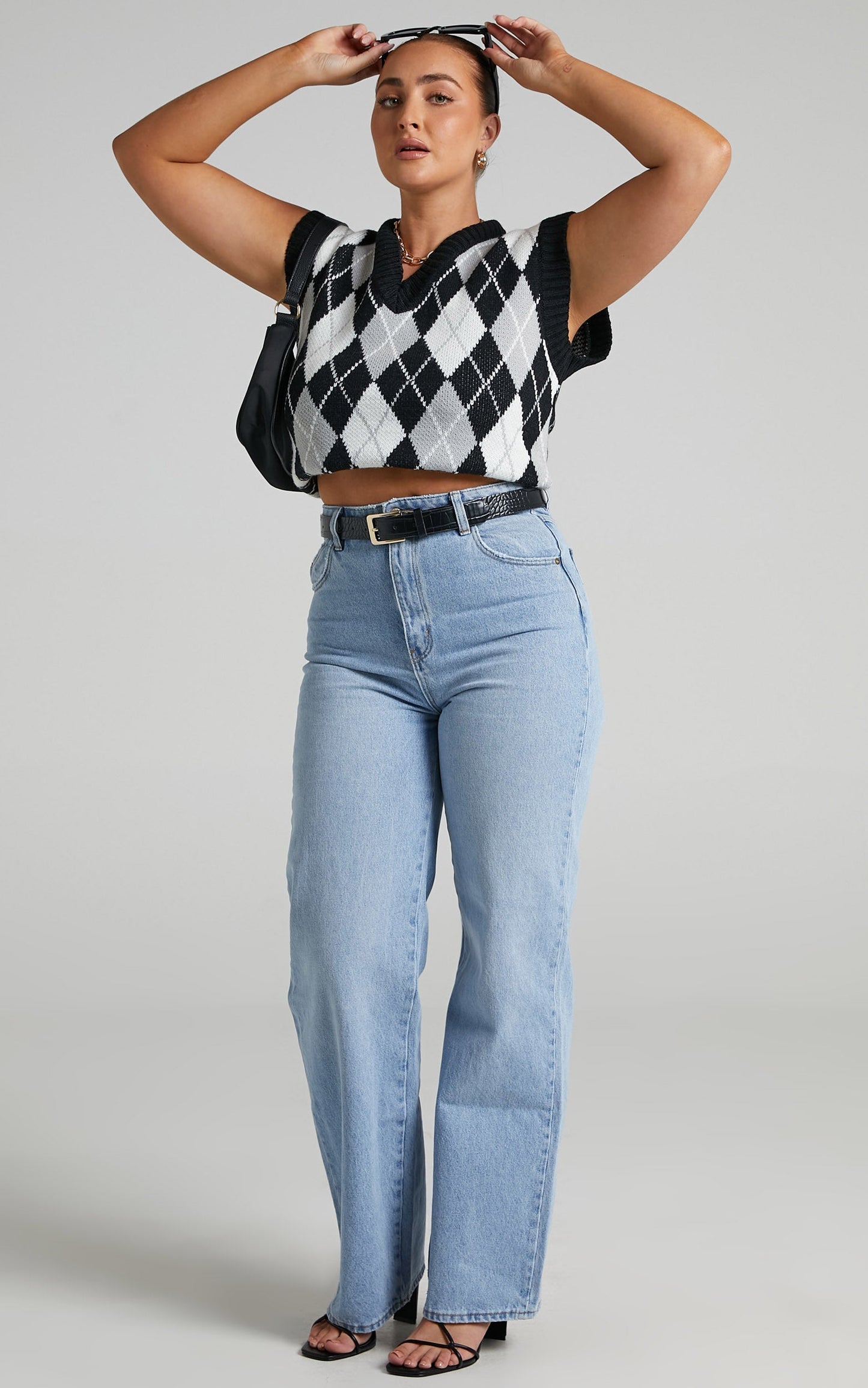 Kelsee Vest in Black Check
