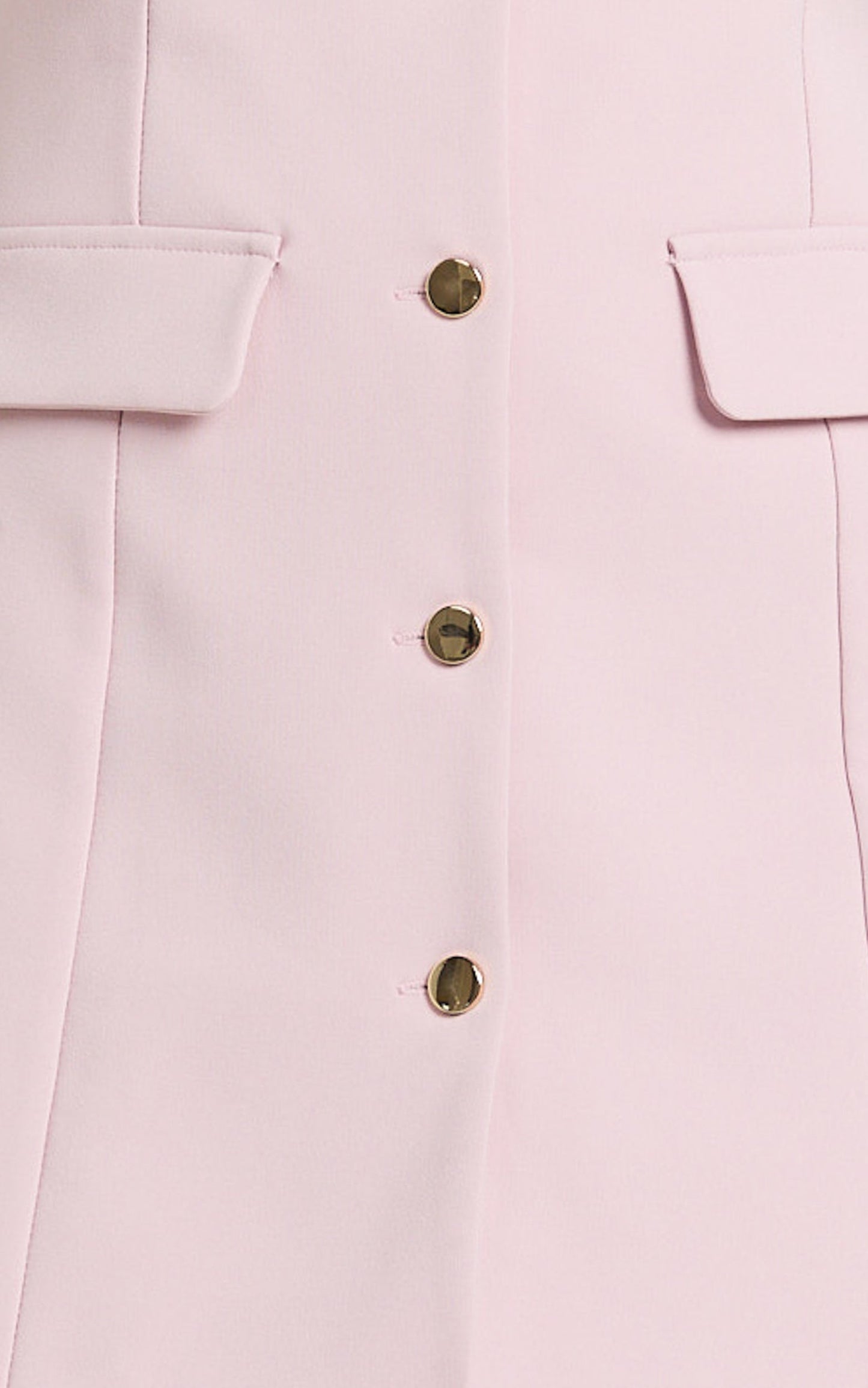 Kenna Mini Dress - Square Neck Button Down Mini Dress in Pink