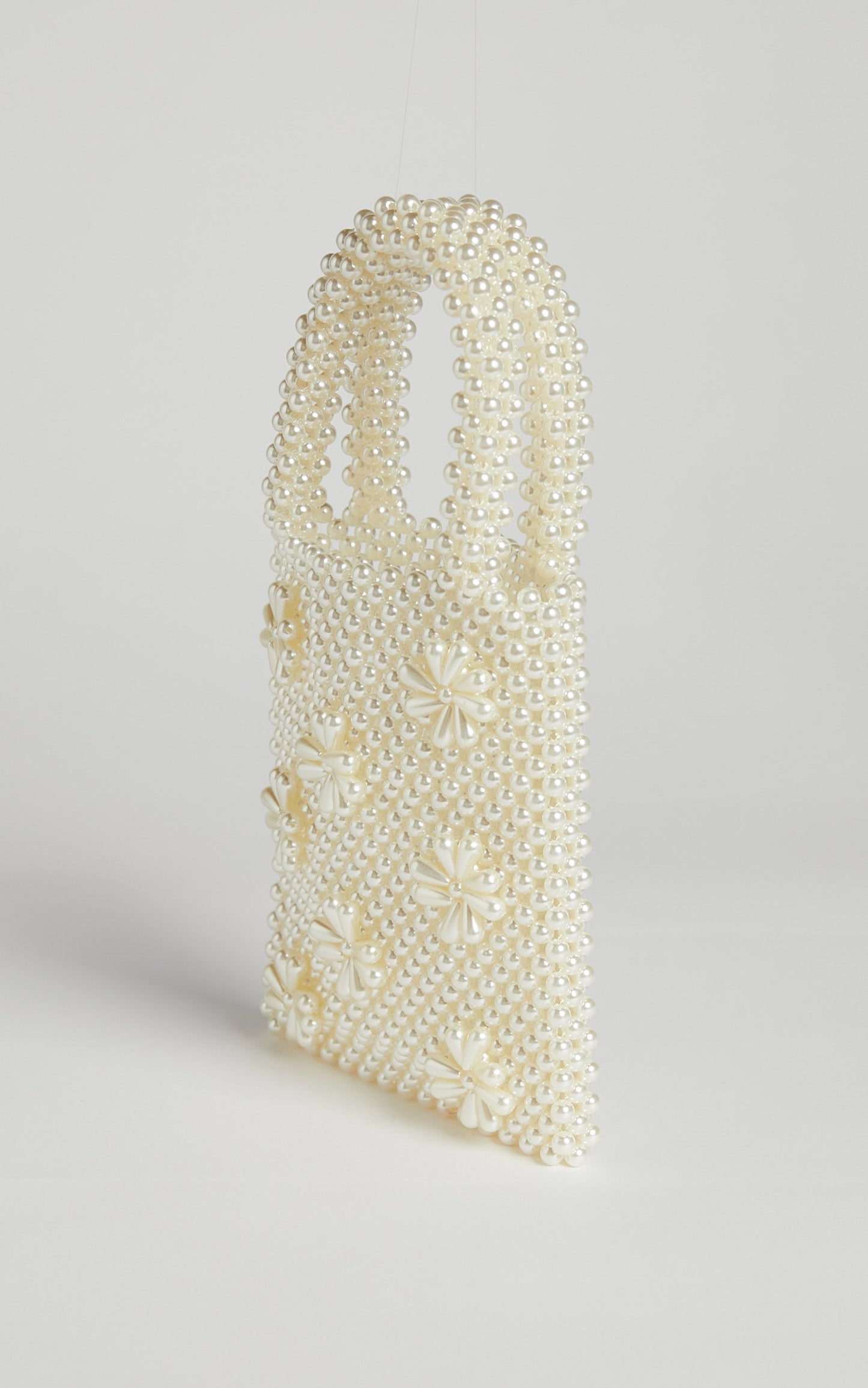 Kevonne Pearl Beaded Handbag in Pearl