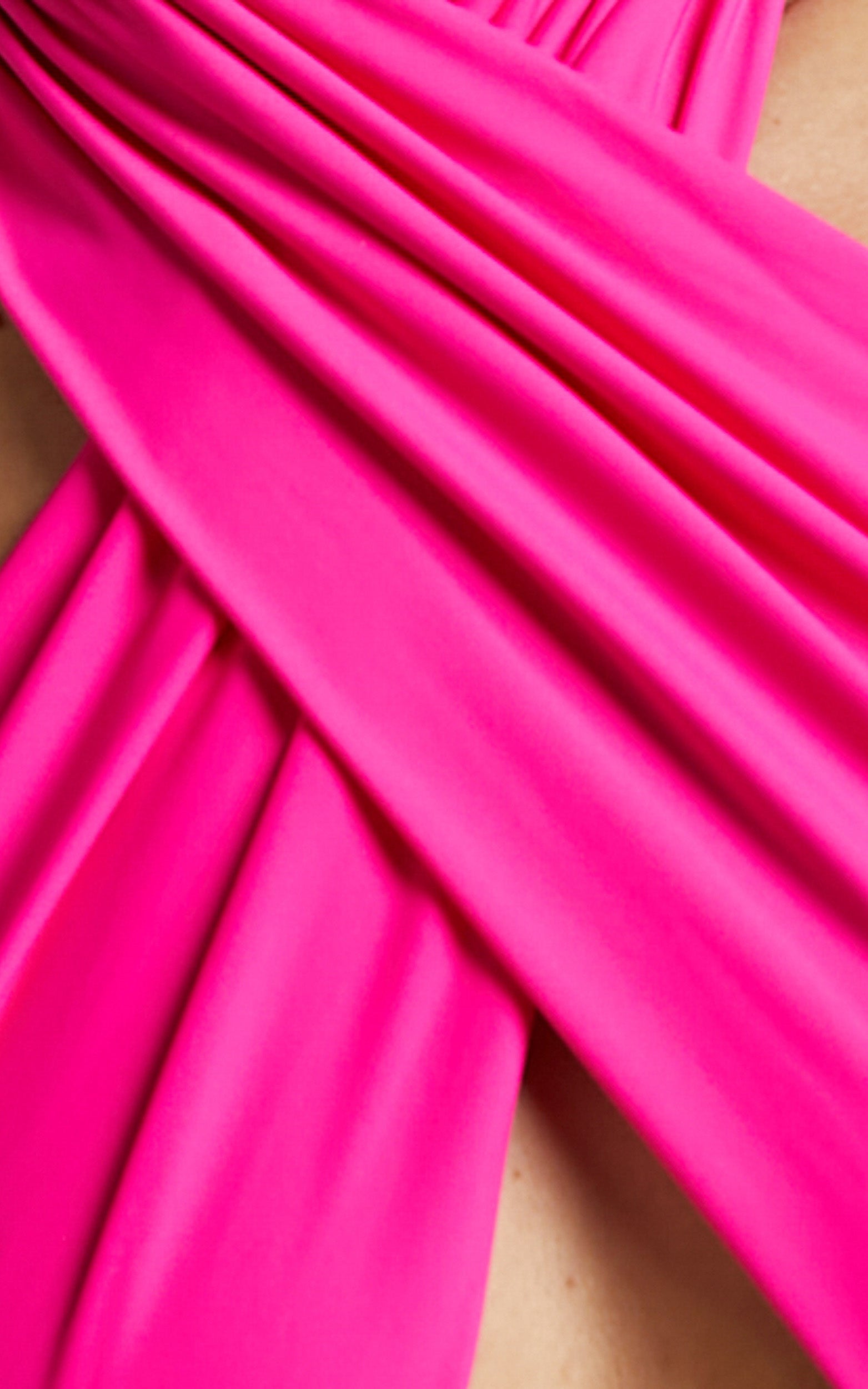 Kisa Bodysuit - Cutout Halter Neck Bodysuit in Bright Pink