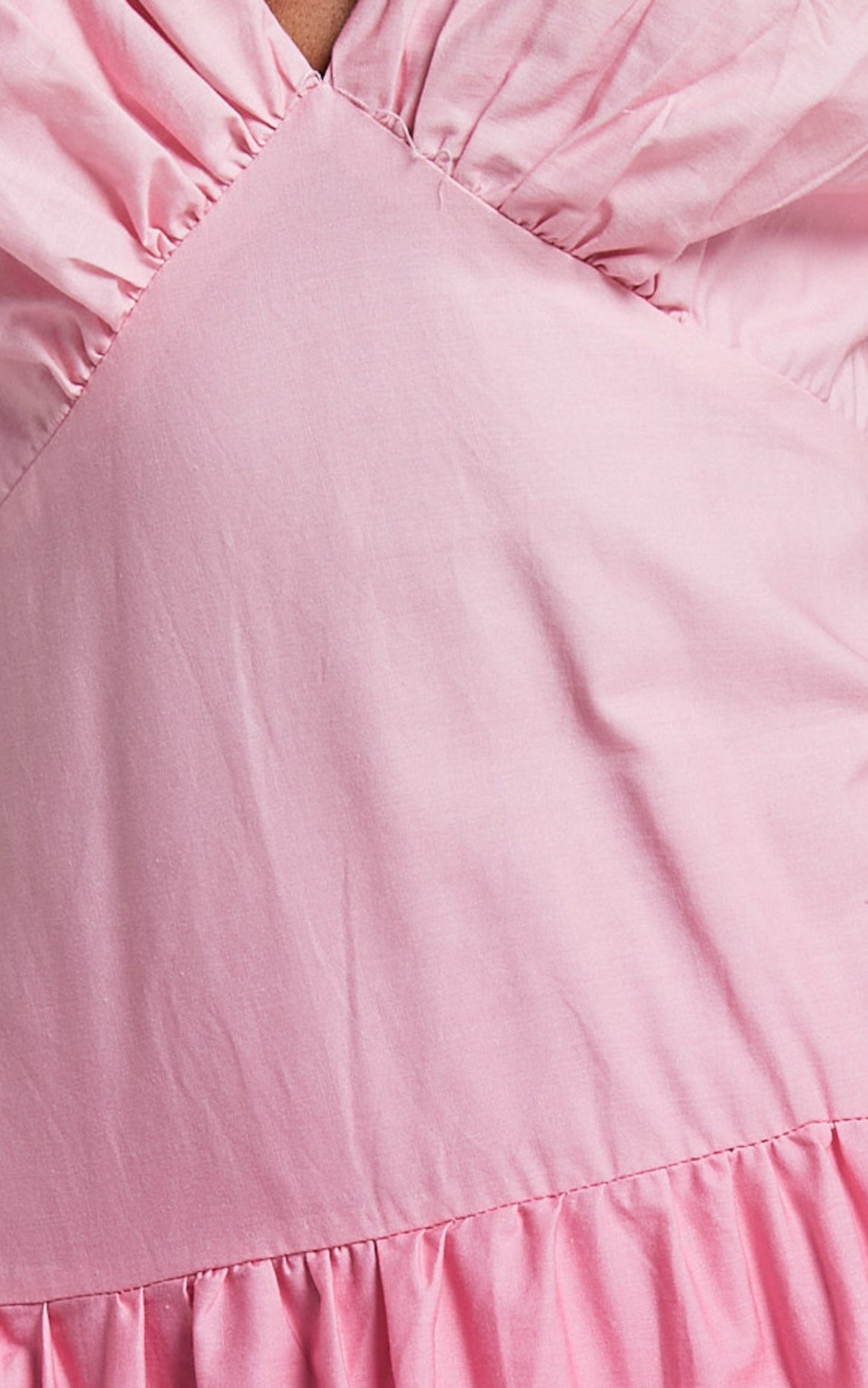 Kolton Midi Dress - Deep V Neck Tiered Dress in Pink Ombre