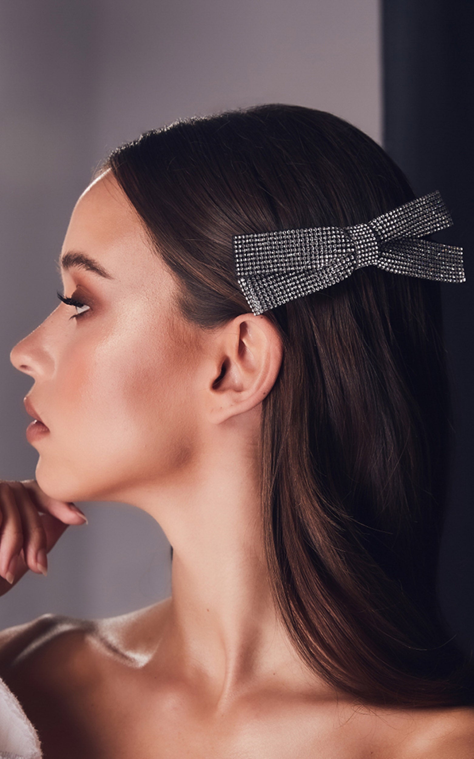 Billini x Natalie Anne - Lauren Bow Hair Clip in Black-SILVER