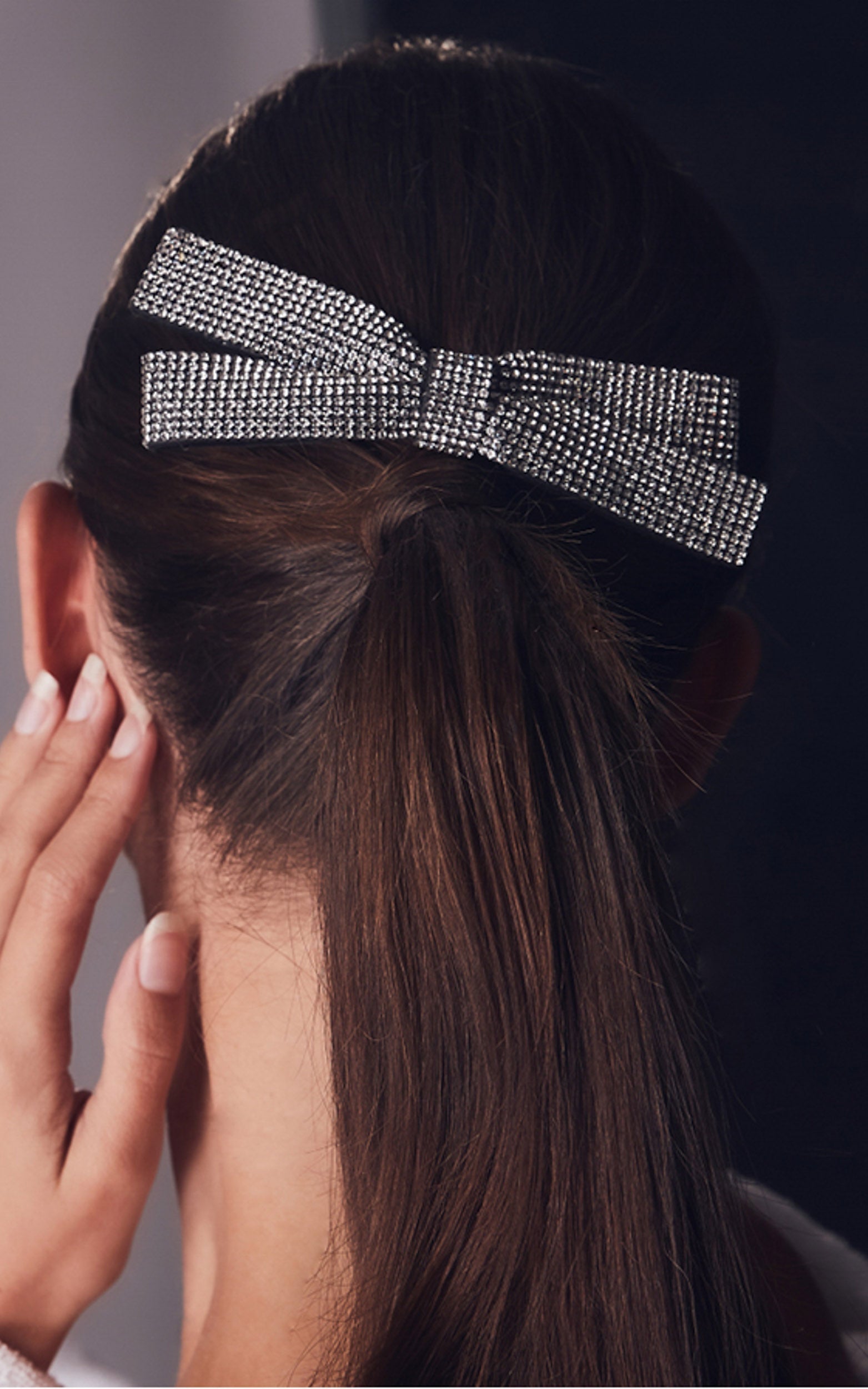 Billini x Natalie Anne - Lauren Bow Hair Clip in Black-SILVER