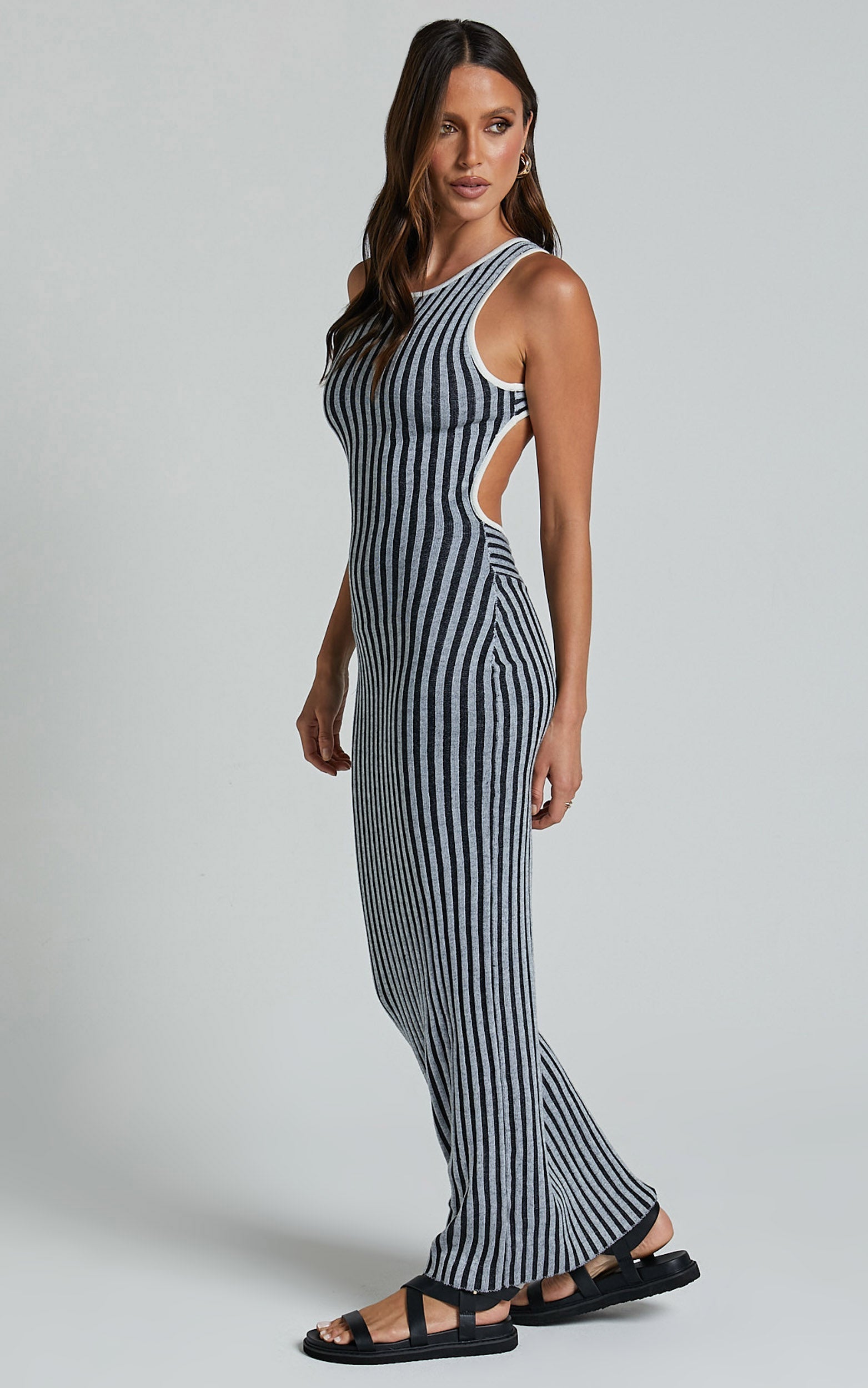 Lioness - Blissful Maxi Dress in Ivory Stripe