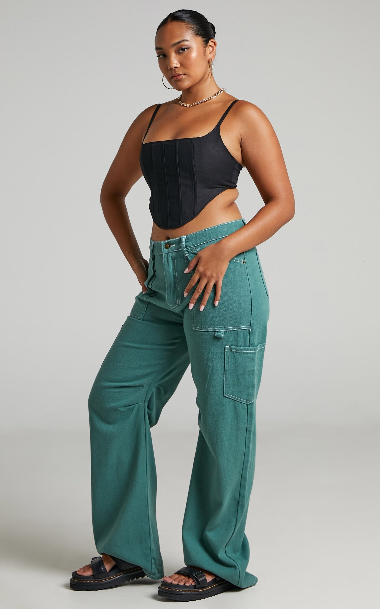 LIONESS - Miami Vice Pant in Forest Green
