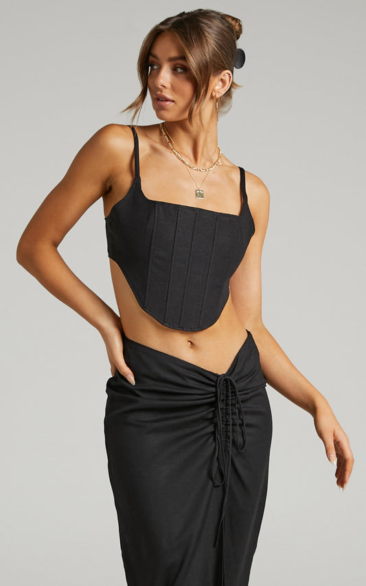 LIONESS - Tanis Corset Top in Black