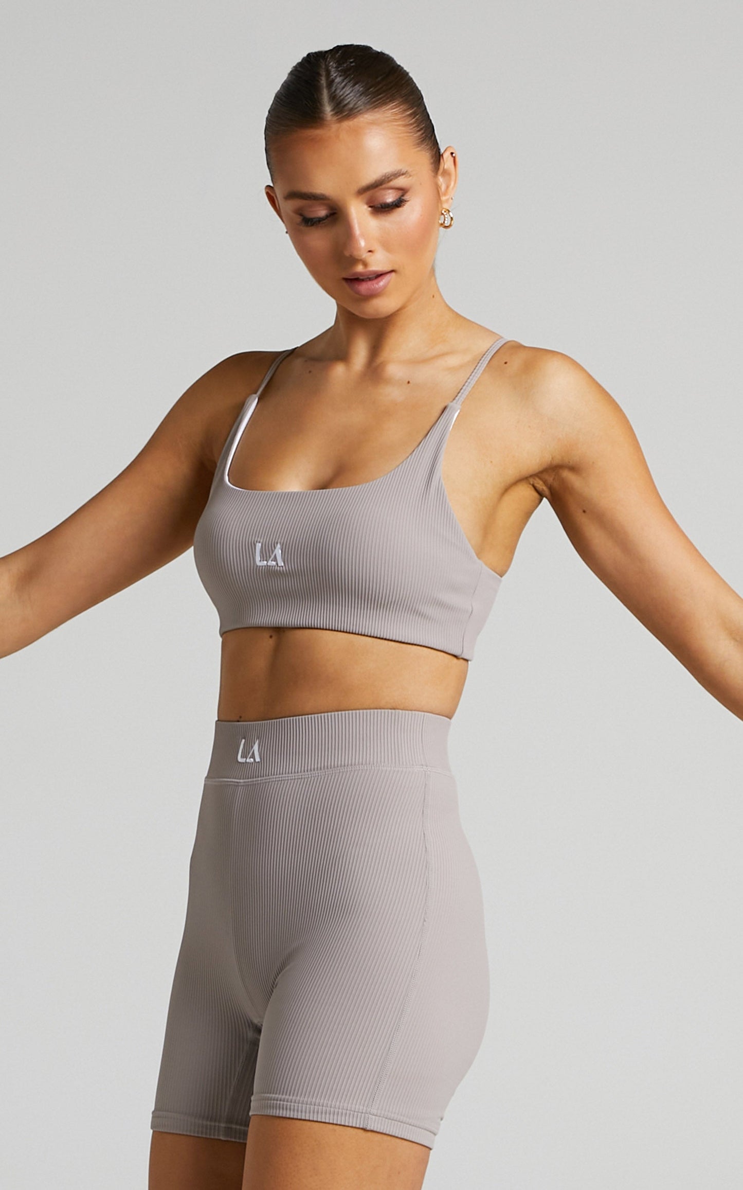 Lahana - Mabel Crop Top in STONE GREY