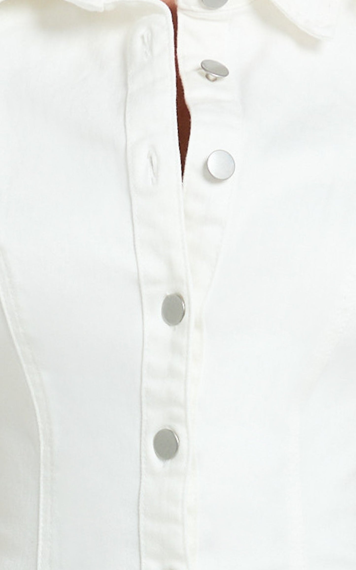 Laine Mini Dress - Button Down Denim Shirt Dress in White