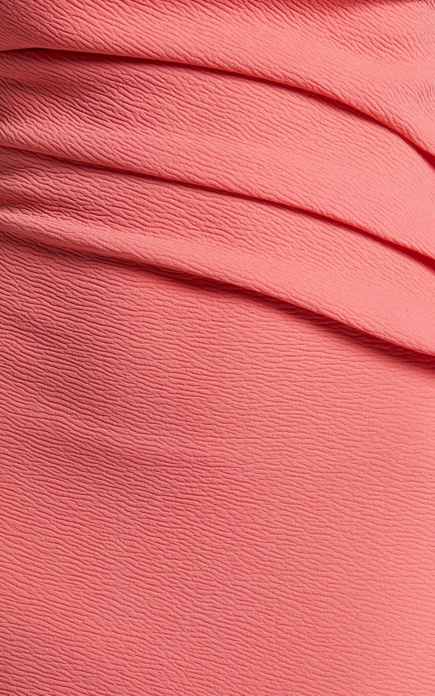 Lana Midi Dress - Twist Bust Strapless Gathered Frill Dress in Watermelon