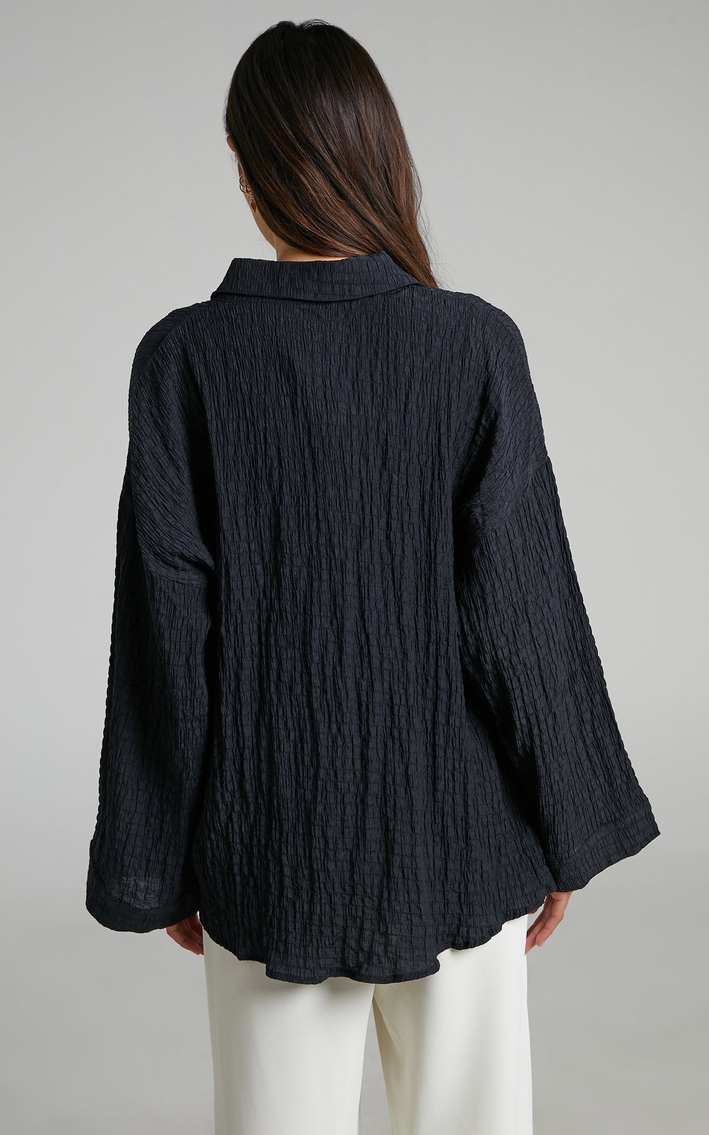 Lawson Shirt - Relaxed Wide Sleeve Shirt in Black