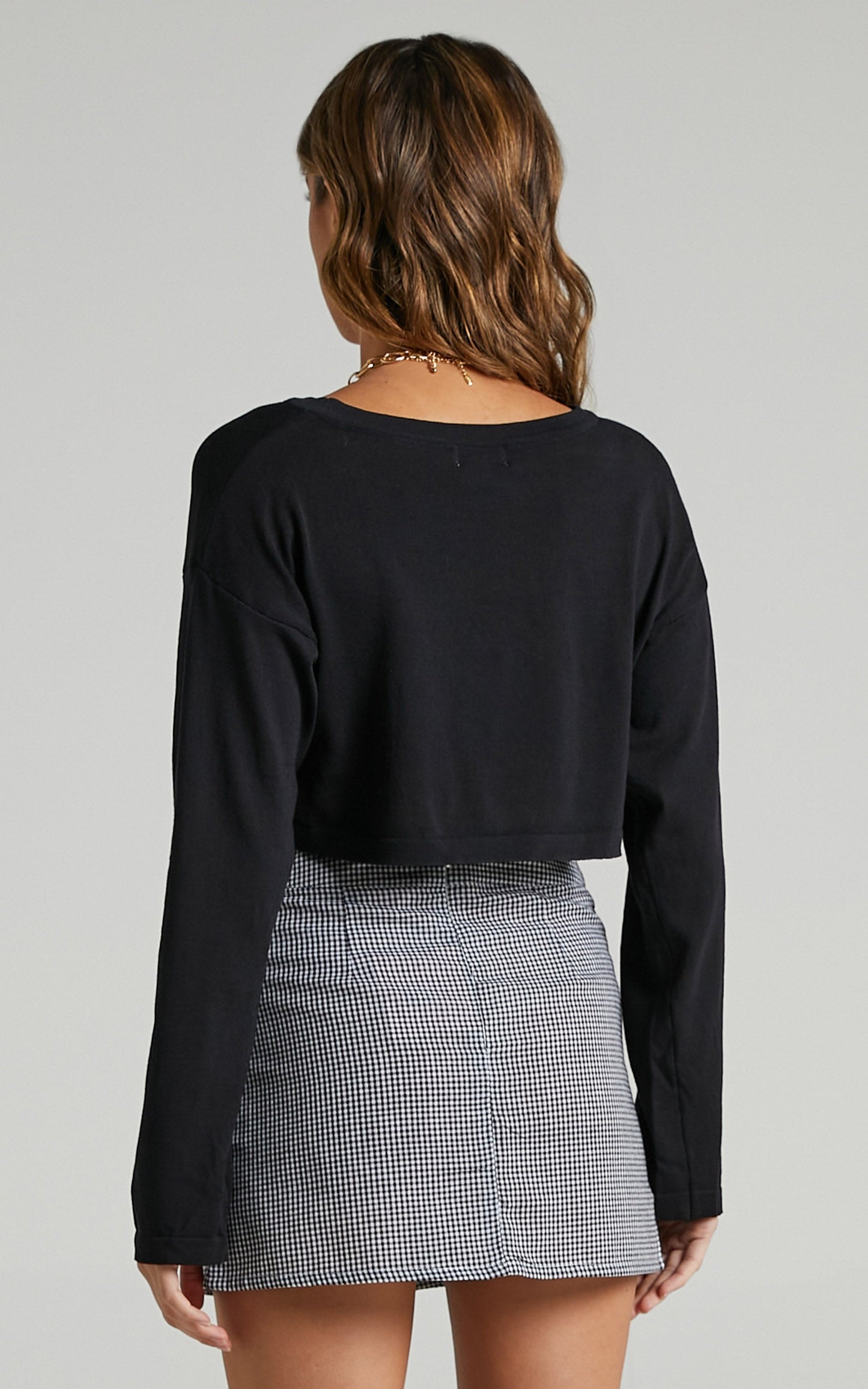 Lean On Me Skirt in Black Gingham