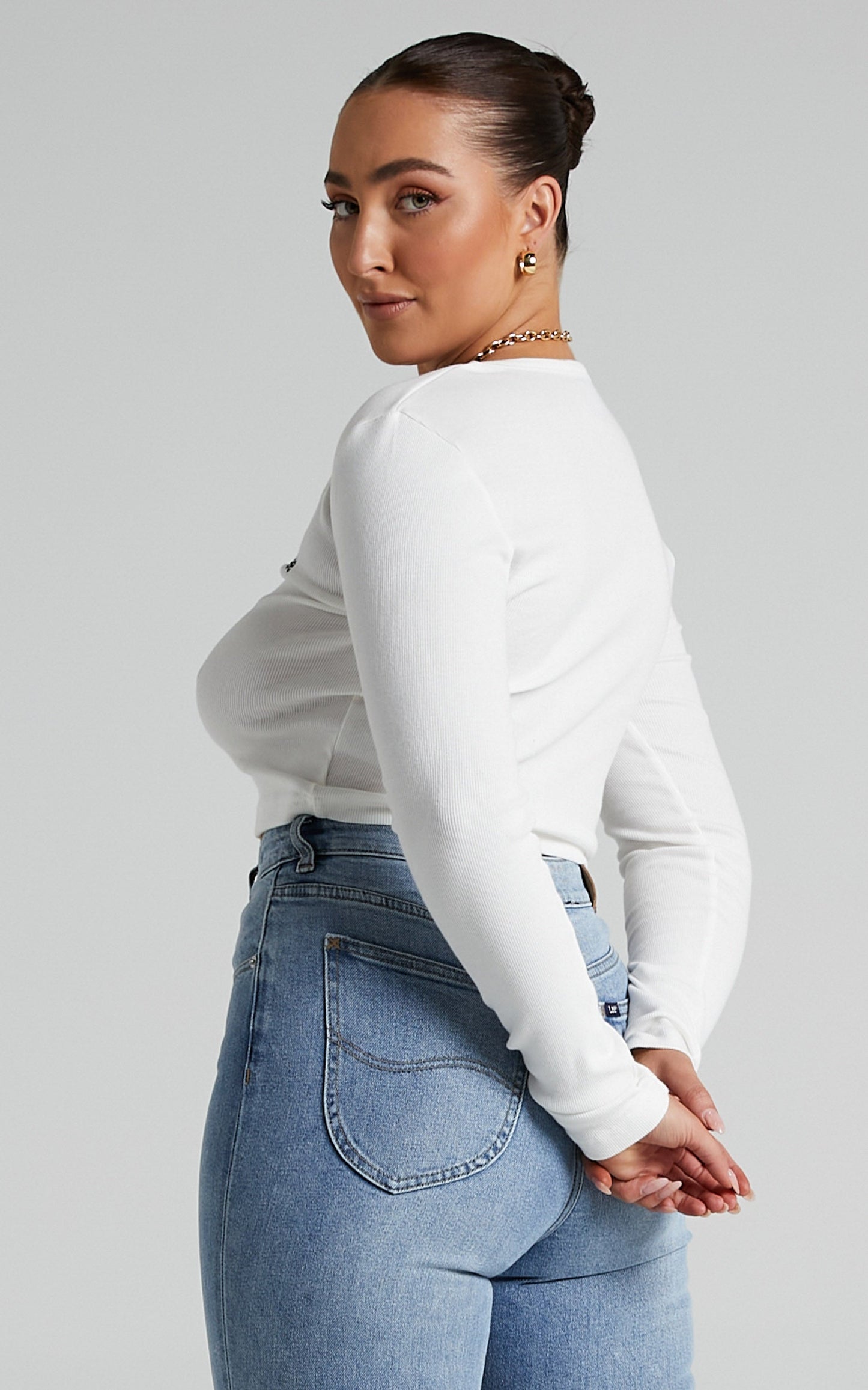 Lee - Brodie Long Sleeve Top in Vintage White