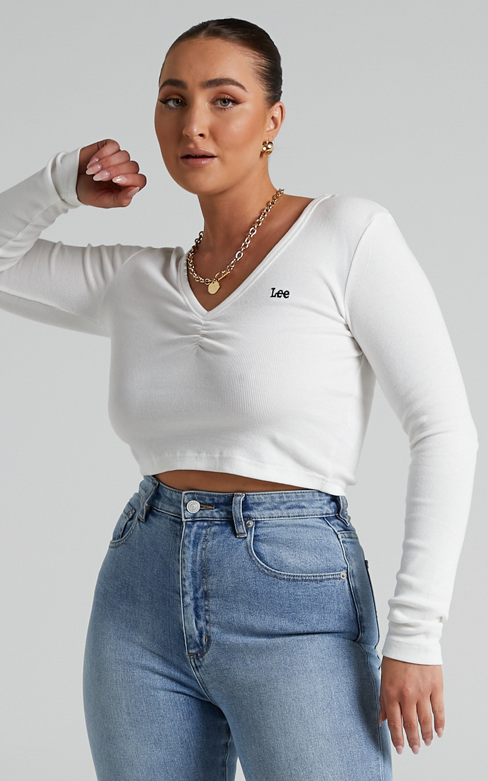Lee - Brodie Long Sleeve Top in Vintage White