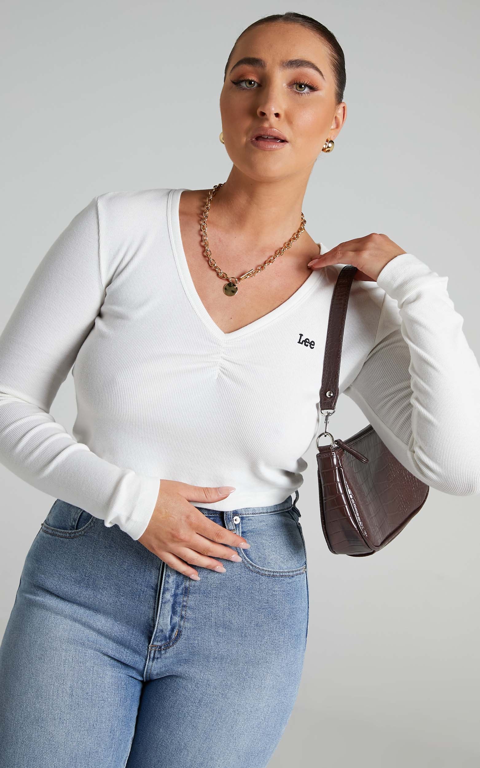 Lee - Brodie Long Sleeve Top in Vintage White