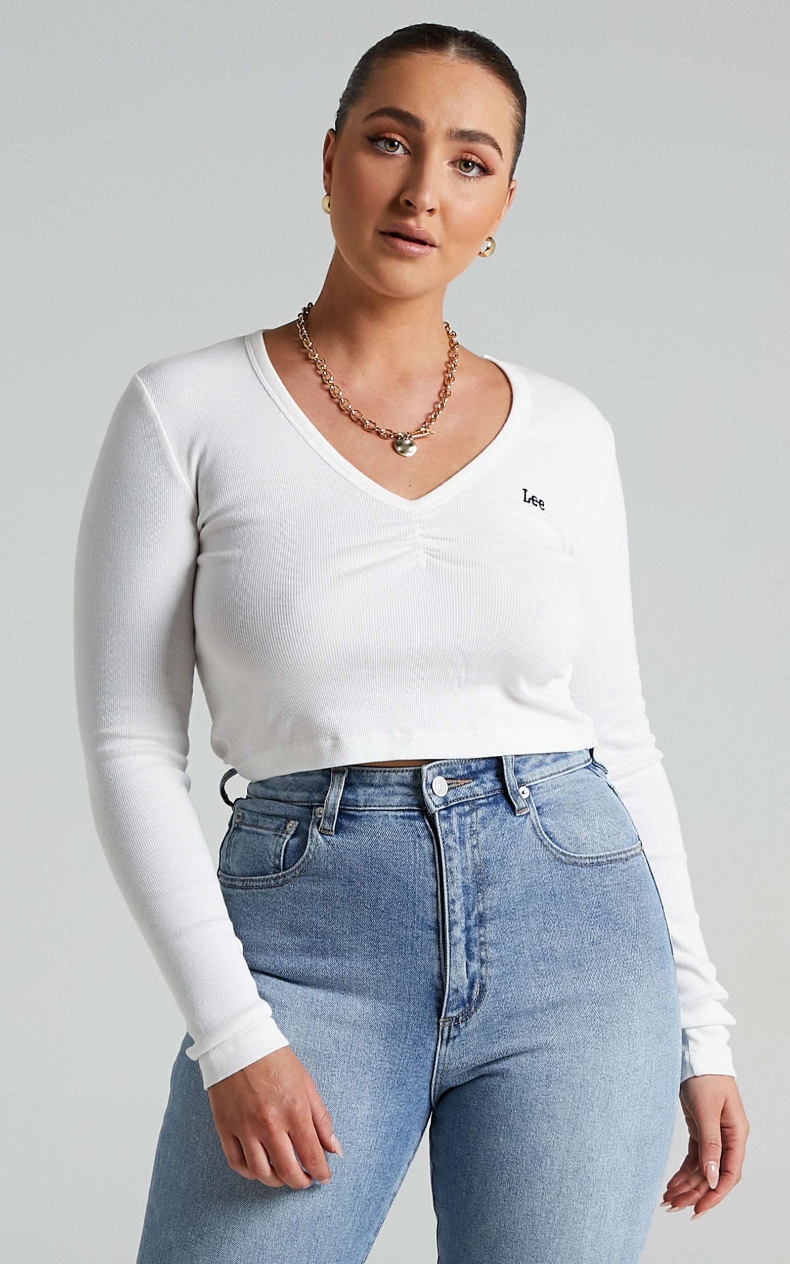 Lee - Brodie Long Sleeve Top in Vintage White