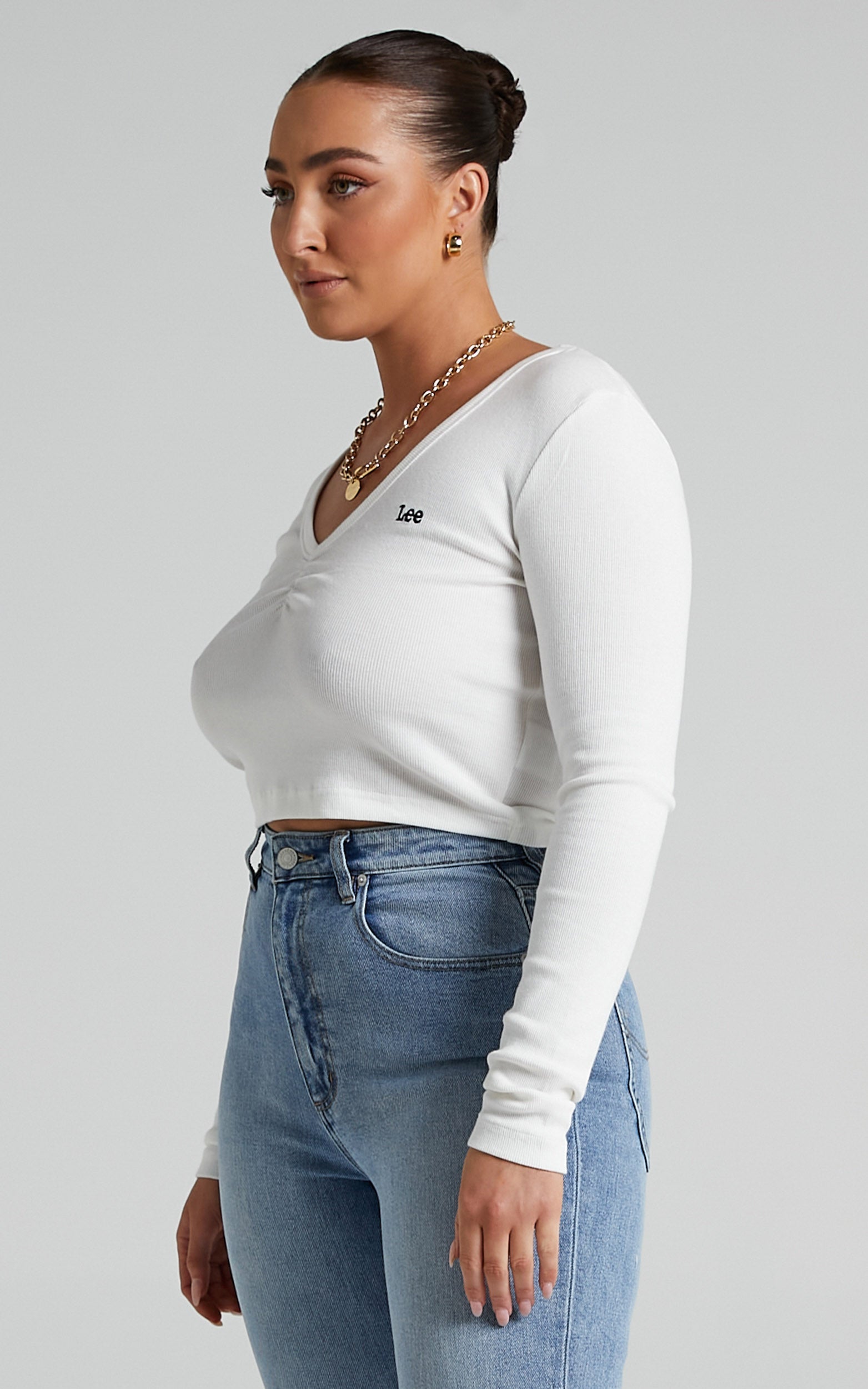 Lee - Brodie Long Sleeve Top in Vintage White