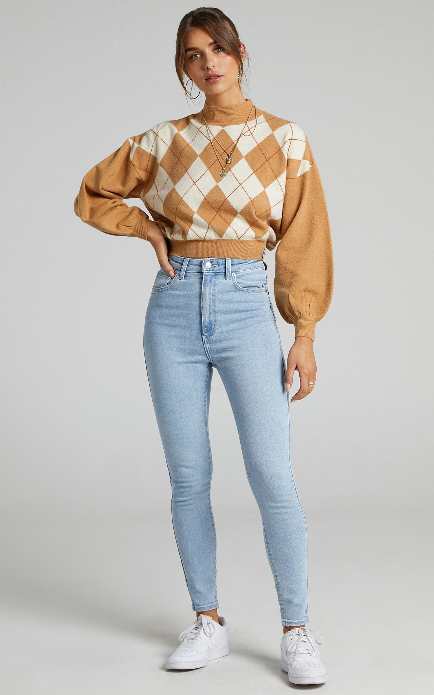 Lee - Nia Knit in Argyle Neutrals