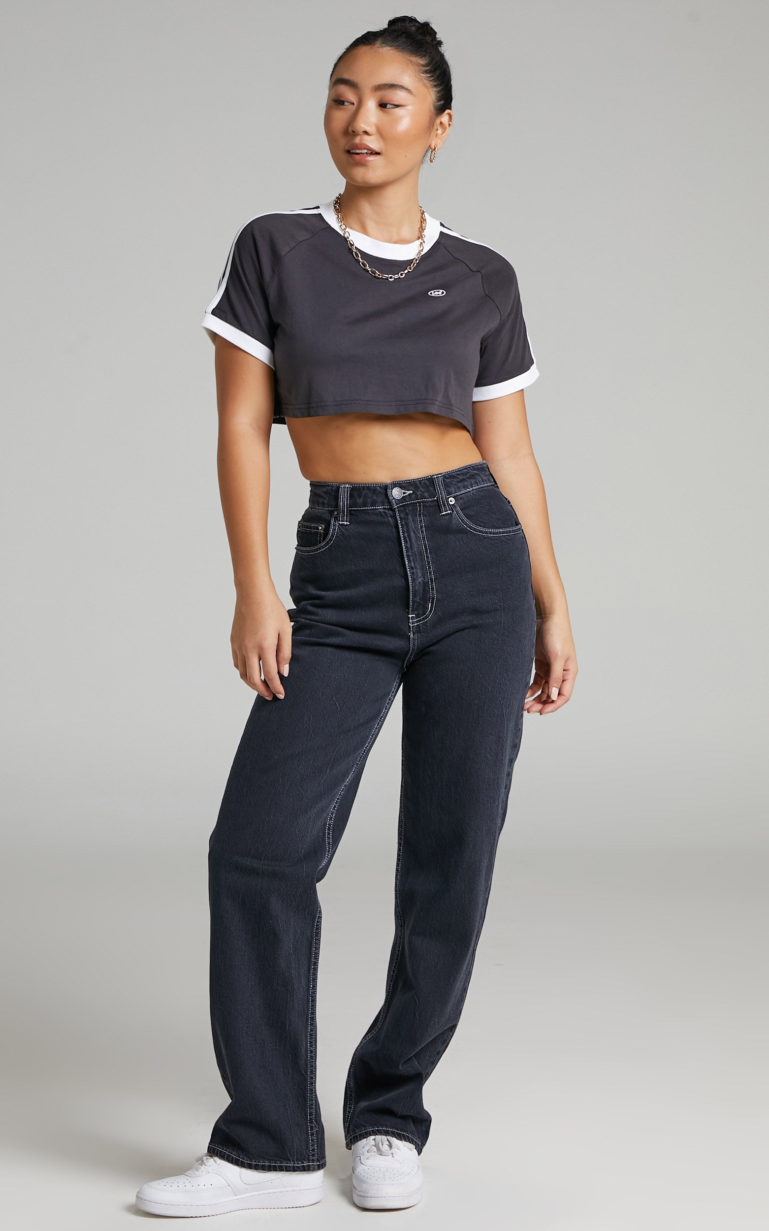 Lee - Sports Super Cropped Tee in Worn Black