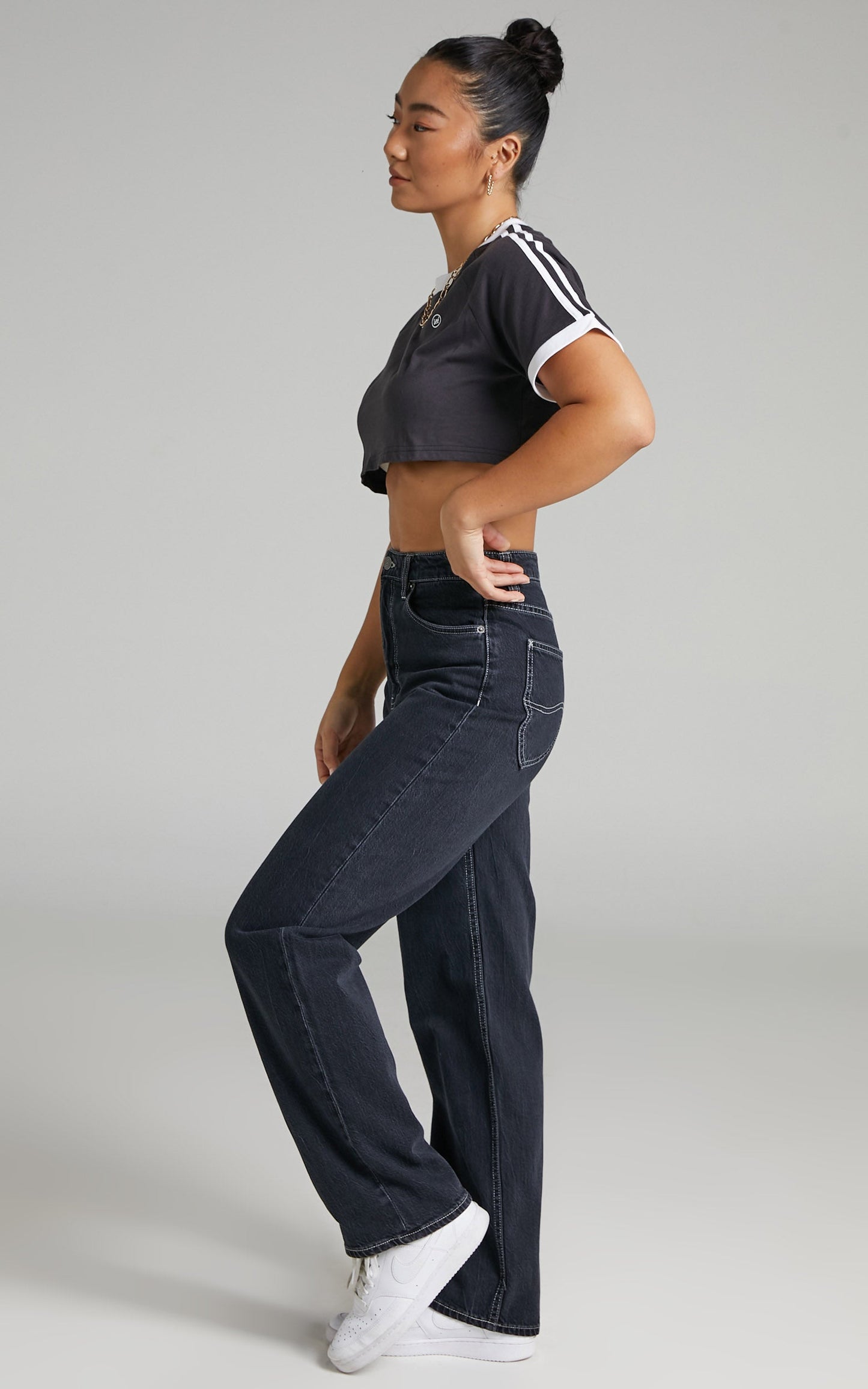 Lee - Sports Super Cropped Tee in Worn Black