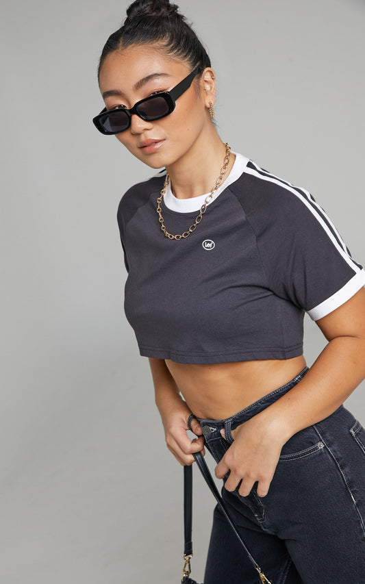 Lee - Sports Super Cropped Tee in Worn Black