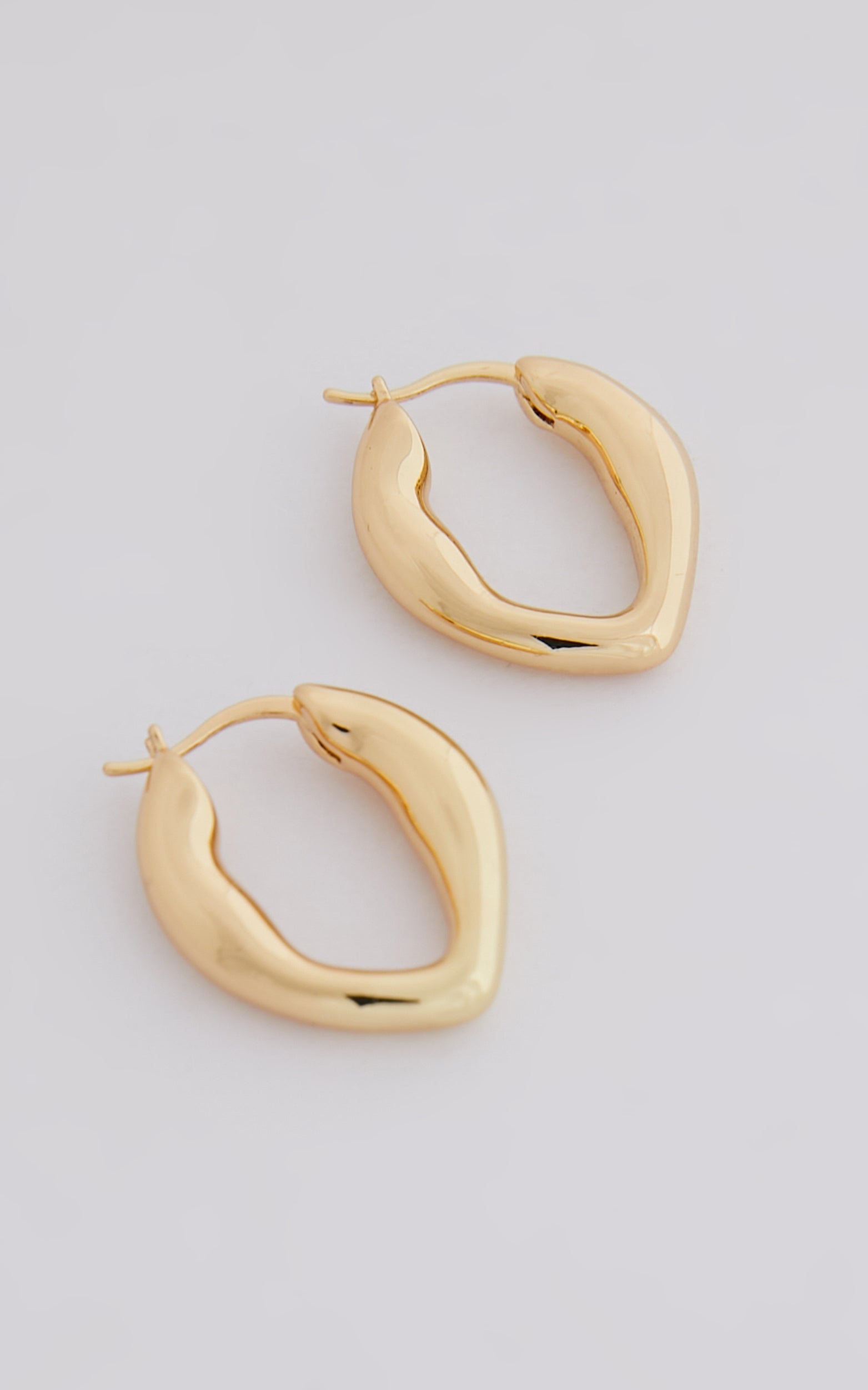Lejia Irregular Shape Hoop Earrings in Gold