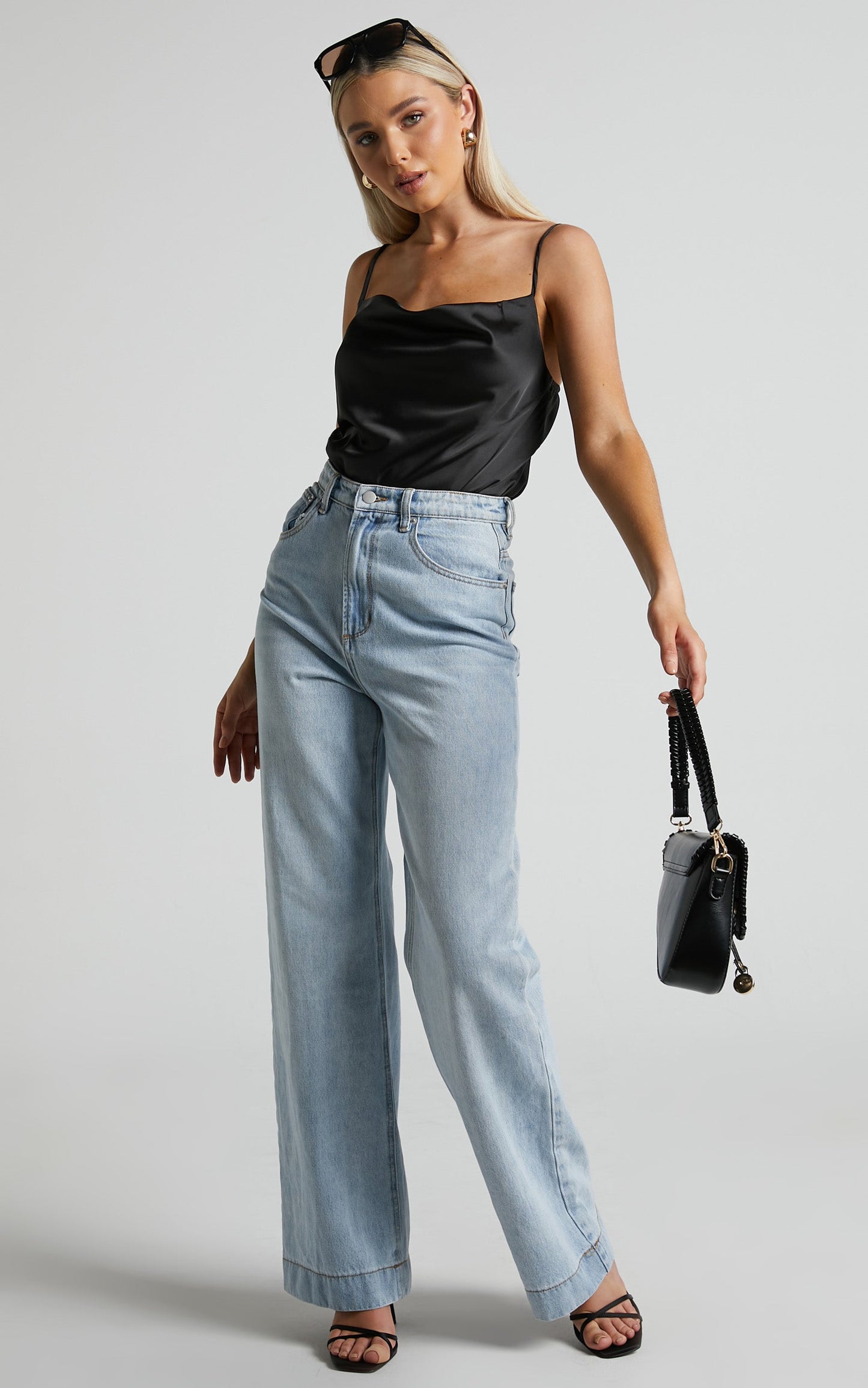 Lenore Bodysuit - Cowl Neck Bodysuit in Black
