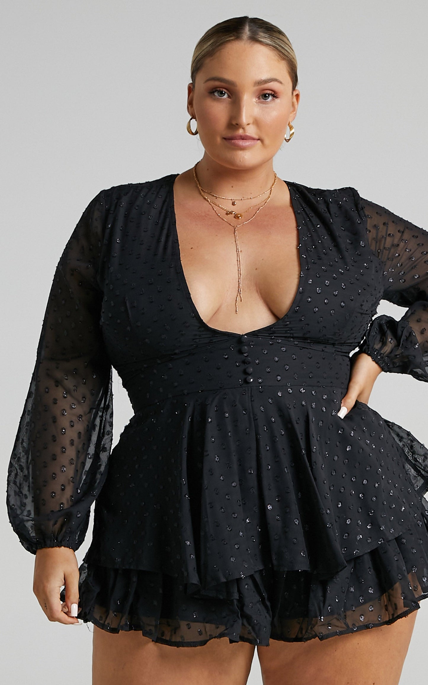 Lets Run Away Playsuit in Black